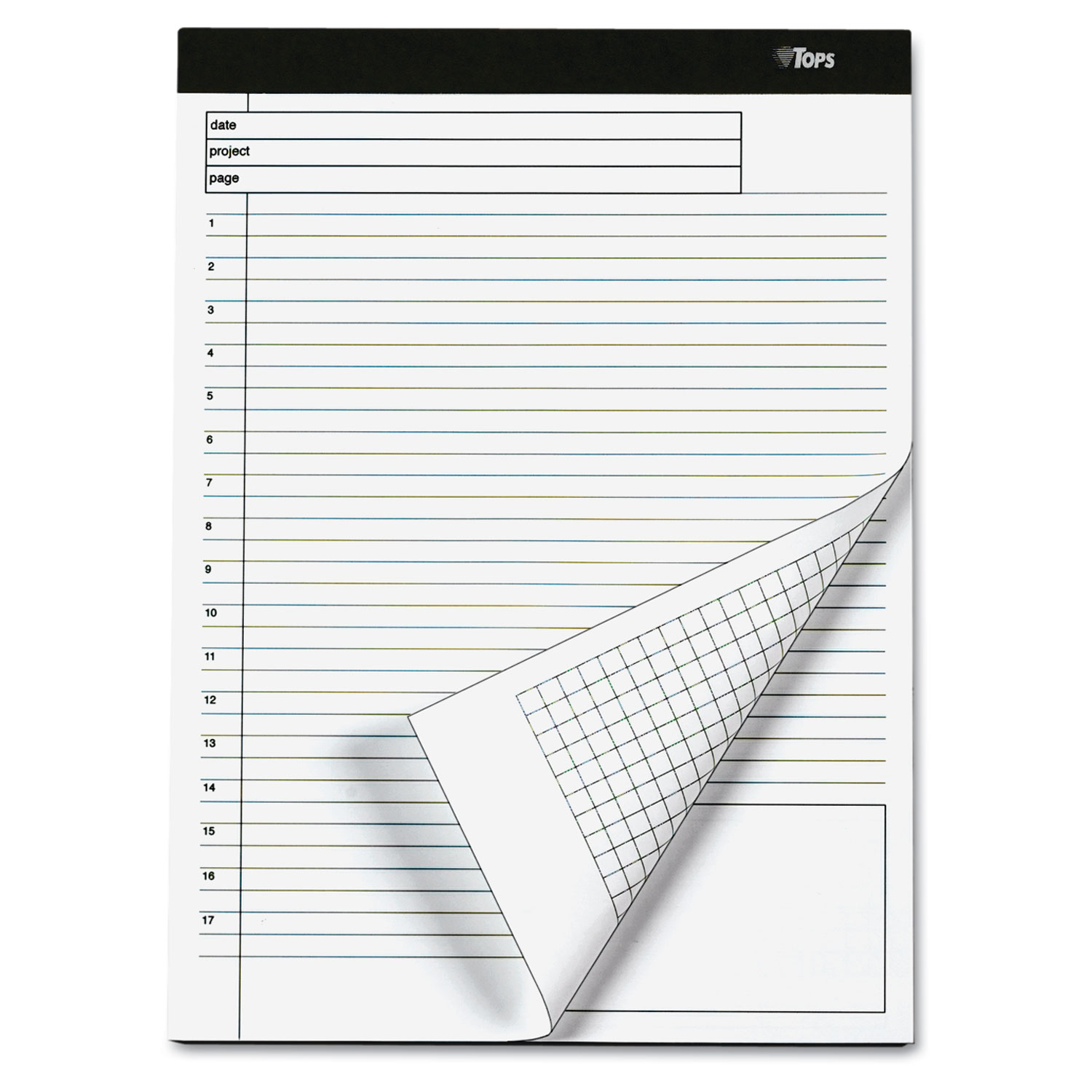 Docket Gold Planning Pad, Ruled, 8 1/2 x 11 3/4, White, 40 Sheets, 4 Pads/Pack