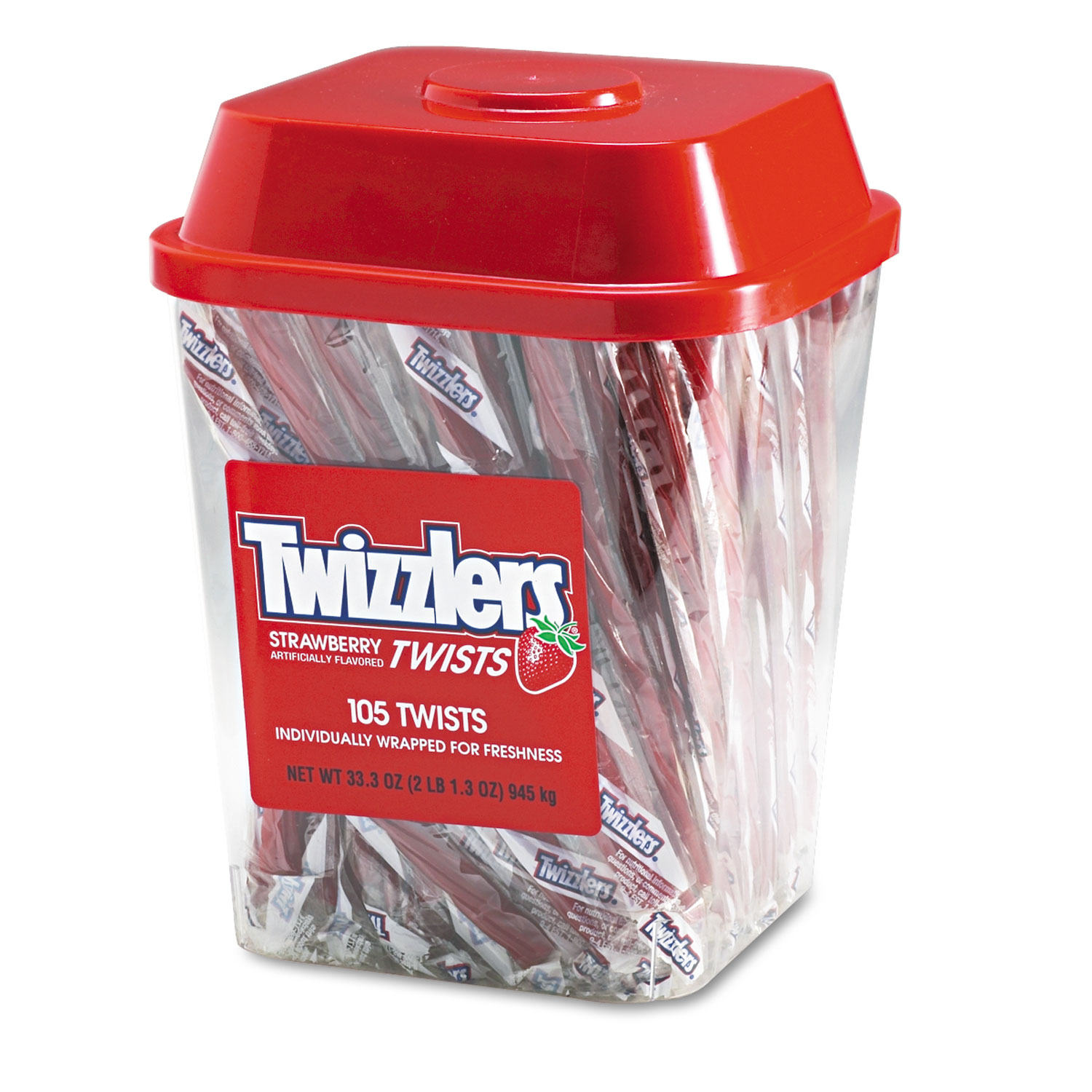 Strawberry Twizzlers Licorice, Individually Wrapped, 2lb Tub