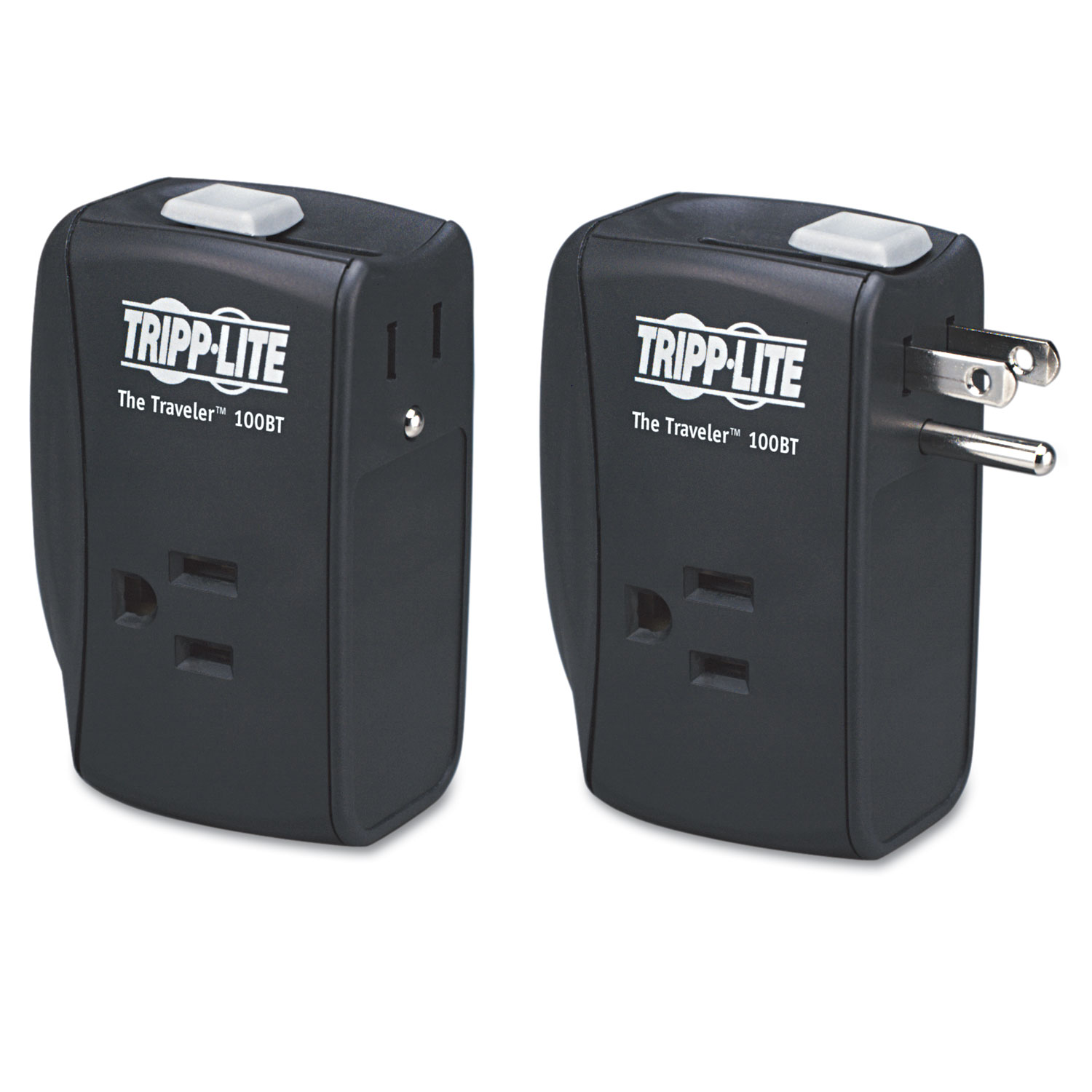  Tripp Lite TRAVELER100BT Protect It! Portable Surge Protector, 2 Outlets, Direct Plug-In, 1050 Joules (TRPTRAVLER100BT) 