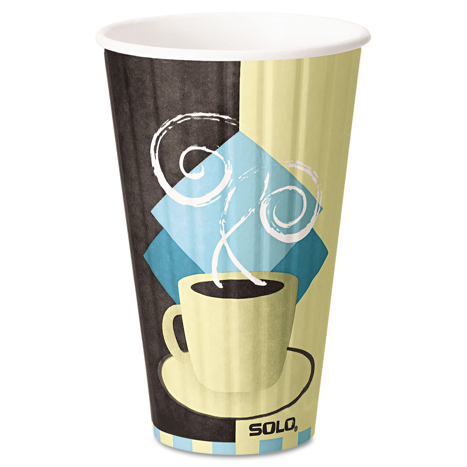  Dart IC16-J7534 Duo Shield Insulated  Paper Hot Cups, 16 oz, Tuscan Chocolate/Blue/Beige, 525/Ct (SCCIC16J7534CT) 