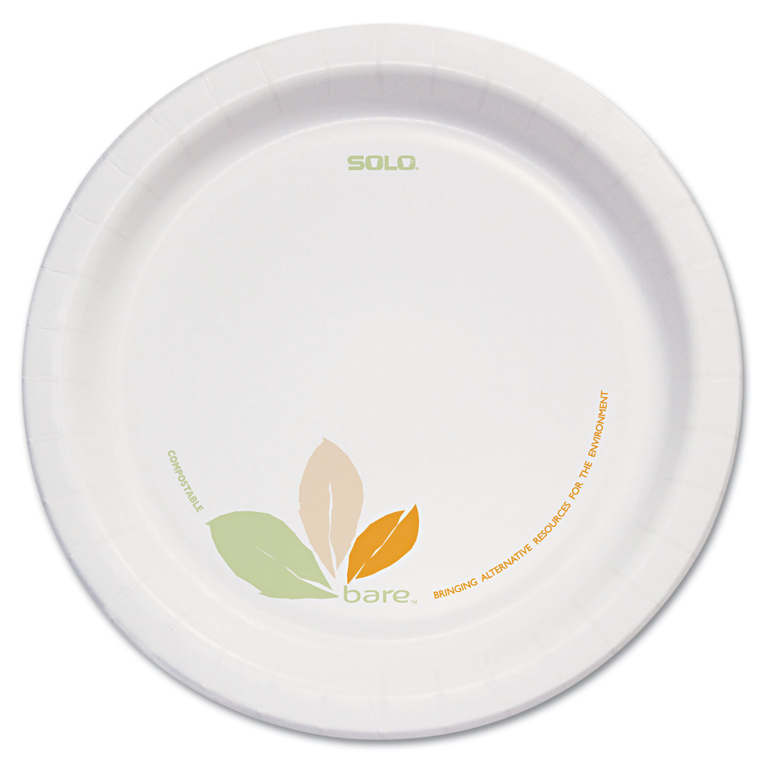 Dart® Bare Paper Eco-Forward Dinnerware, 8 1/2 Plate, Green/Tan, 250/Carton