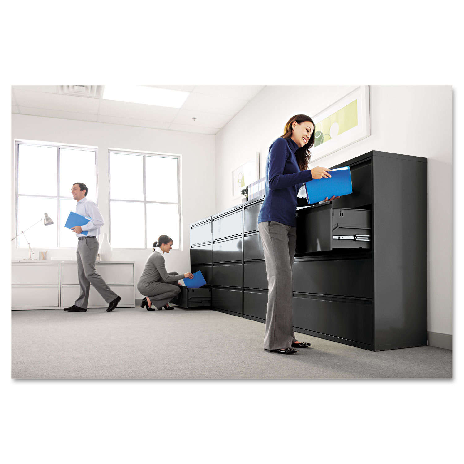 Two-Drawer Lateral File Cabinet, 42w x 19-1/4d x 28-3/8h, Black