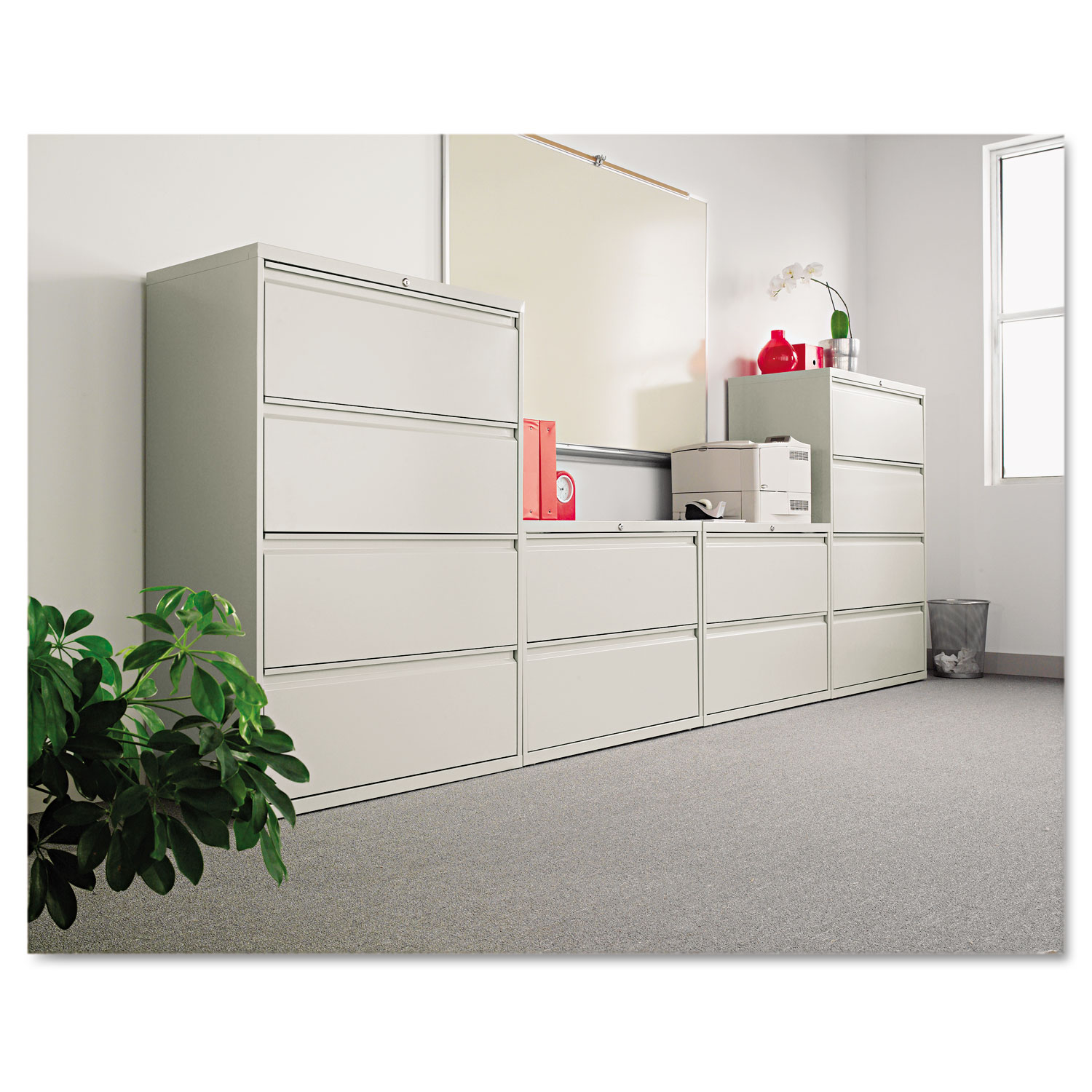 Two-Drawer Lateral File Cabinet, 42w x 19-1/4d x 28-3/8h, Light Gray