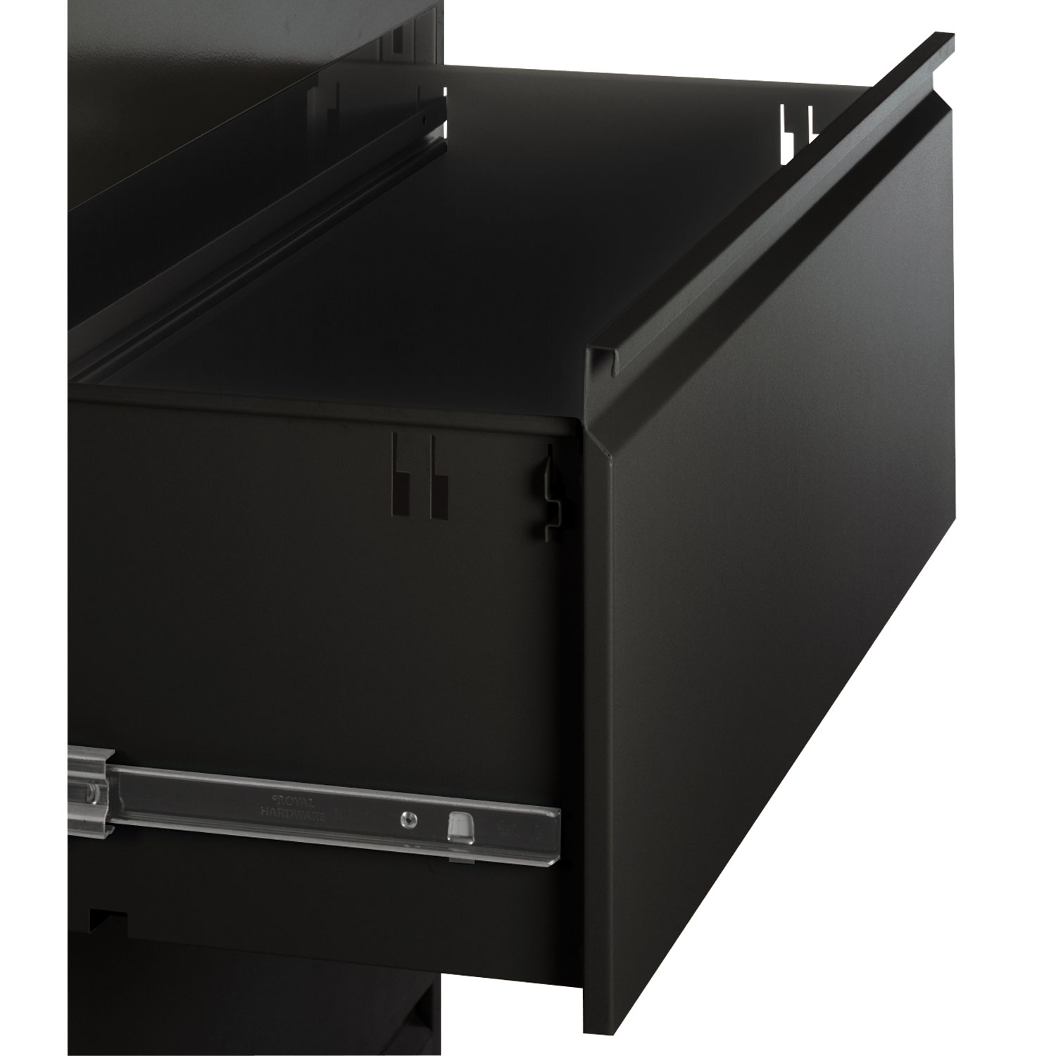 Four-Drawer Lateral File Cabinet, 42w x 19-1/4d x 53-1/4h, Black