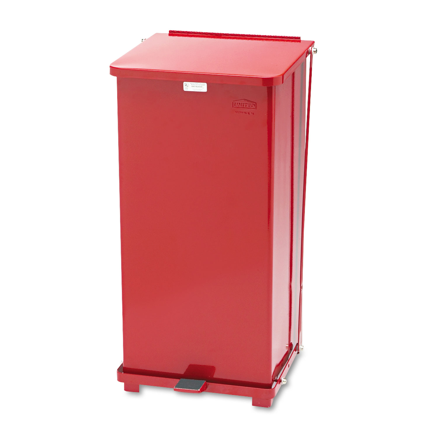  Rubbermaid Commercial FGST24EPLRD Defenders Biohazard Step Can, Square, Steel, 24 gal, Red (RCPST24EPLRD) 