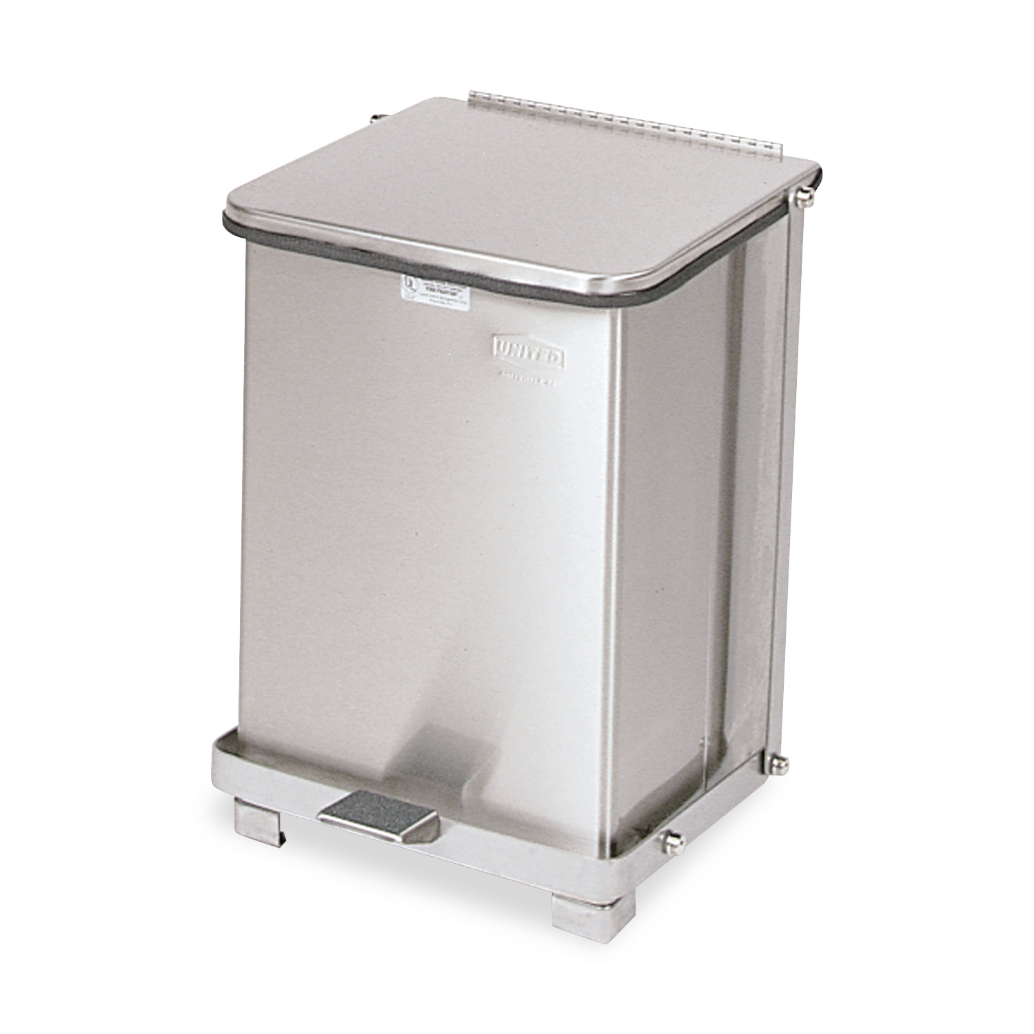  Rubbermaid Commercial FGST7SSPL Defenders Biohazard Step Can, Square, Steel, 7 gal, Stainless Steel (RCPST7SSPL) 