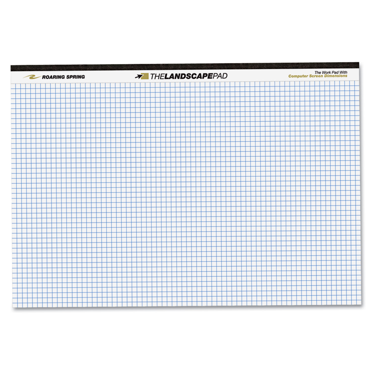 WIDE Landscape Format Quadrille Writing Pad, 11 x 9 1/2, White, 40 Sheets