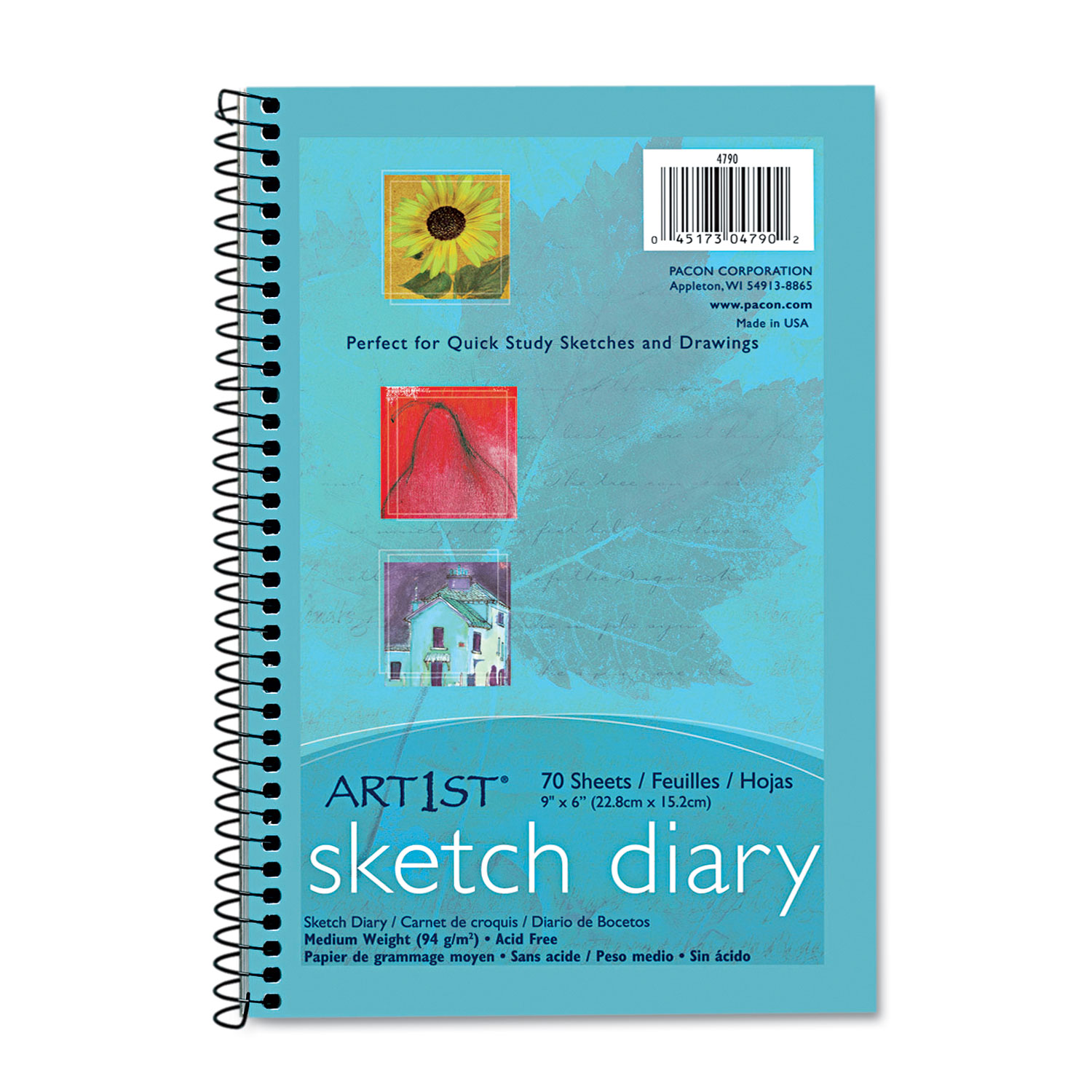  Pacon 4790 Art1st Sketch Diary, Unruled, 9 x 6, White, 70 Sheets (PAC4790) 
