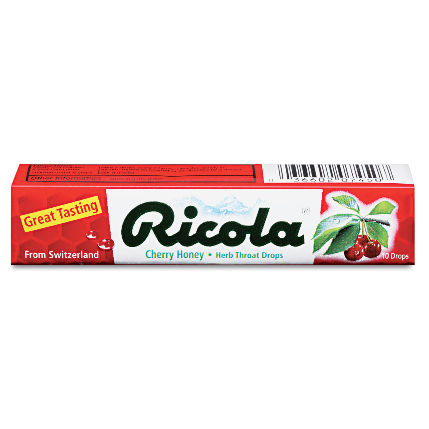  Ricola 70171 Herb Throat Drops, Cherry Honey, 10drops/Stick, 24 Sticks/Box (LIL70171) 