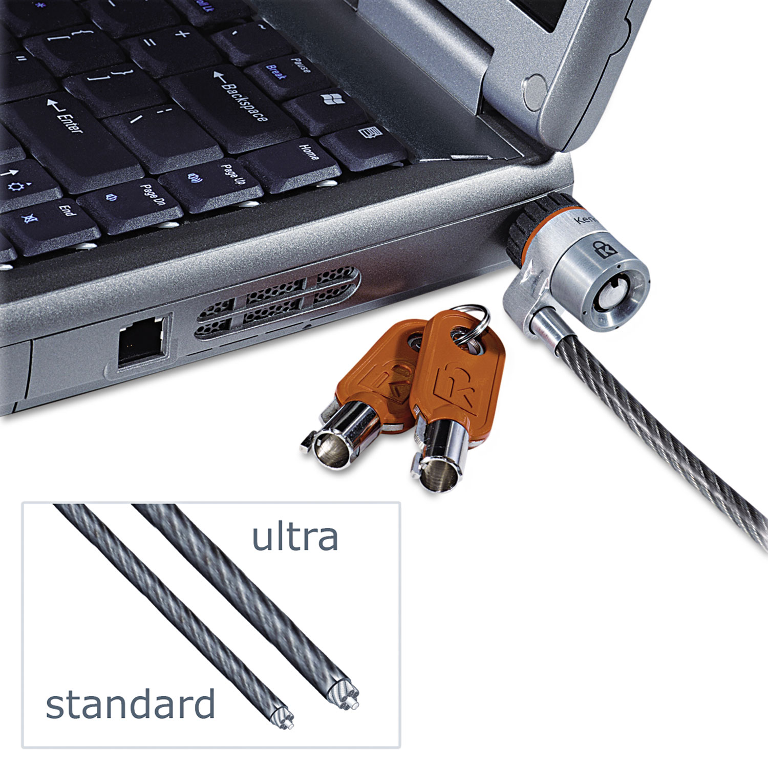 MicroSaver Keyed Ultra Laptop Lock, 6ft Steel Cable, Two Keys