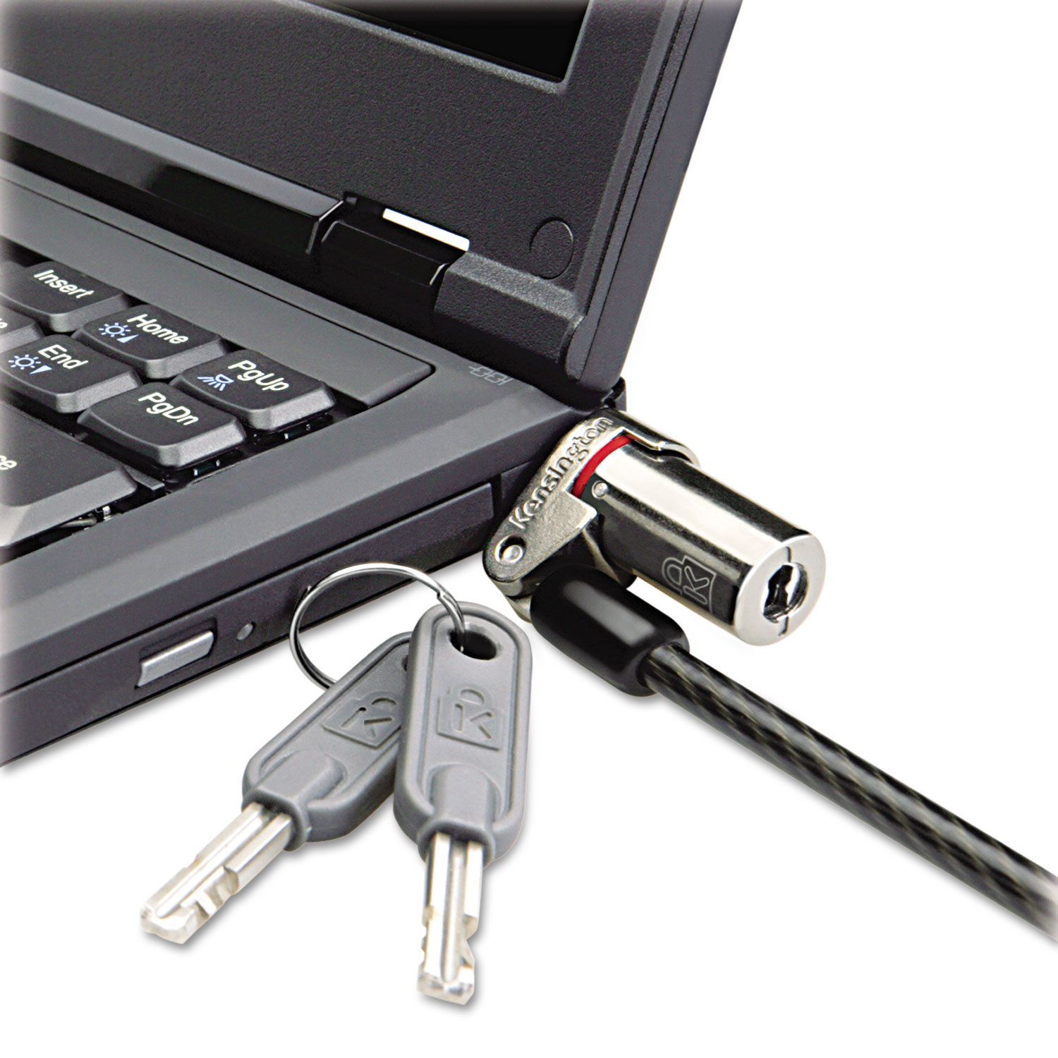 Microsaver DS Ultra-Thin Laptop Lock, Silver, Two Keys