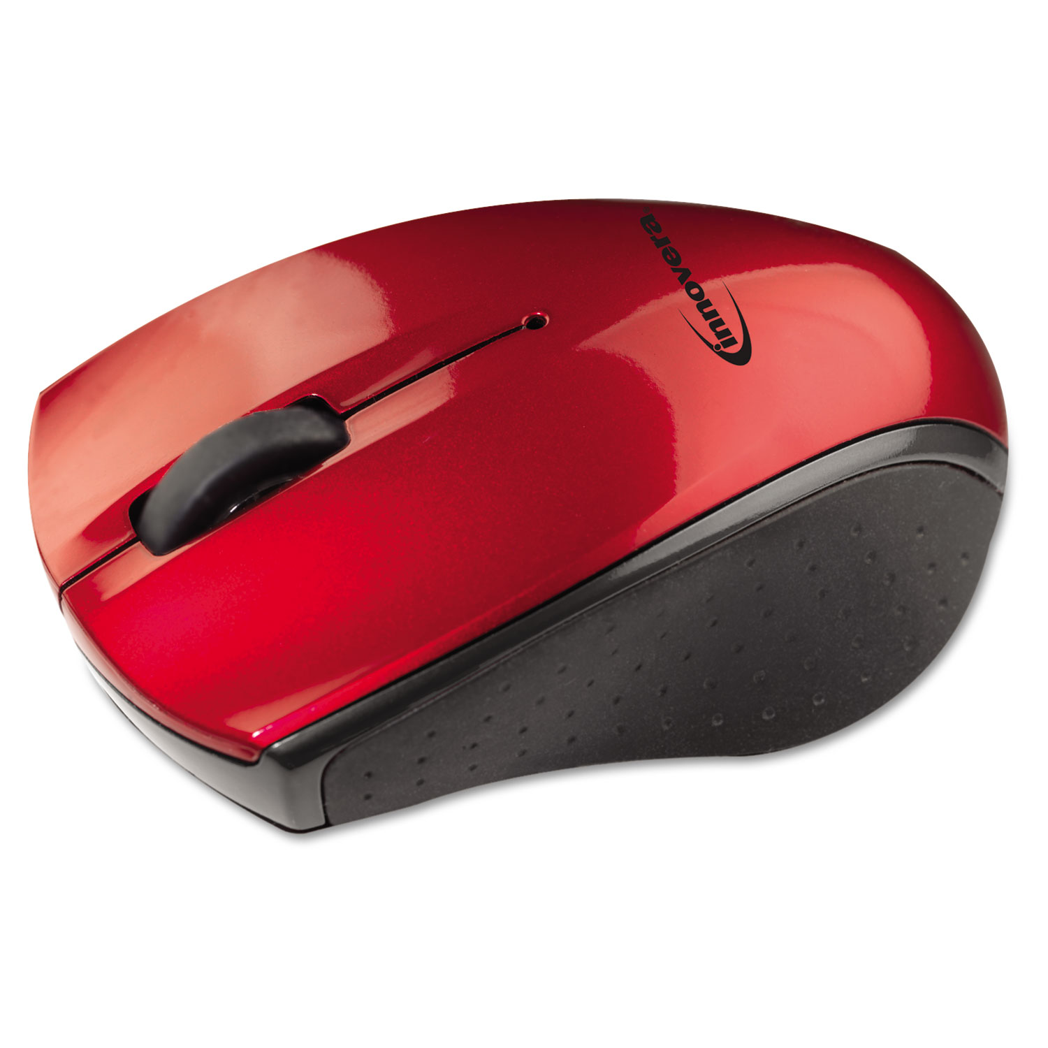 Mini Wireless Optical Mouse, Three Buttons, Red/Black