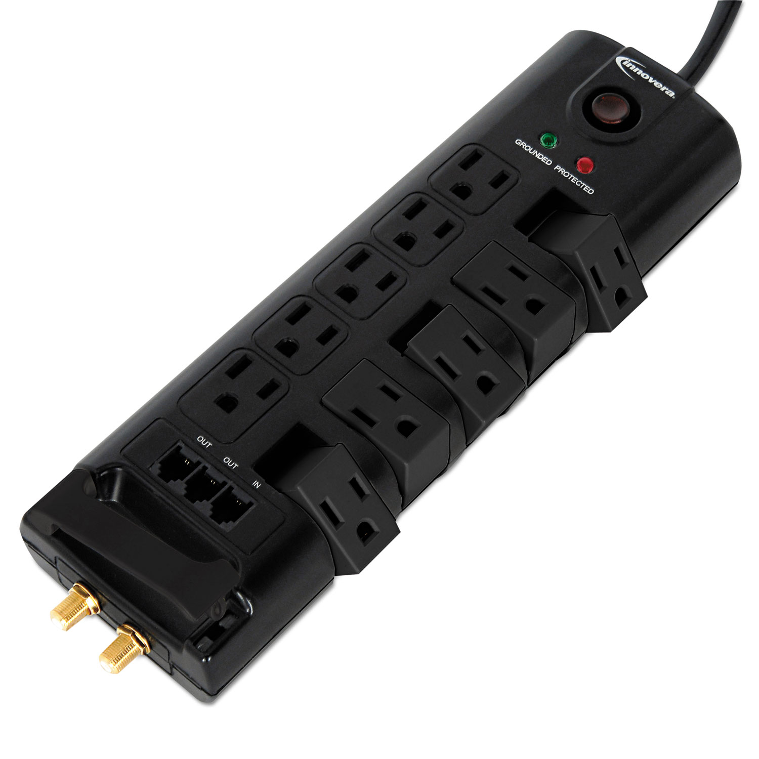  Innovera IVR71657 Surge Protector, 10 Outlets, 6 ft Cord, 2880 Joules, Black (IVR71657) 