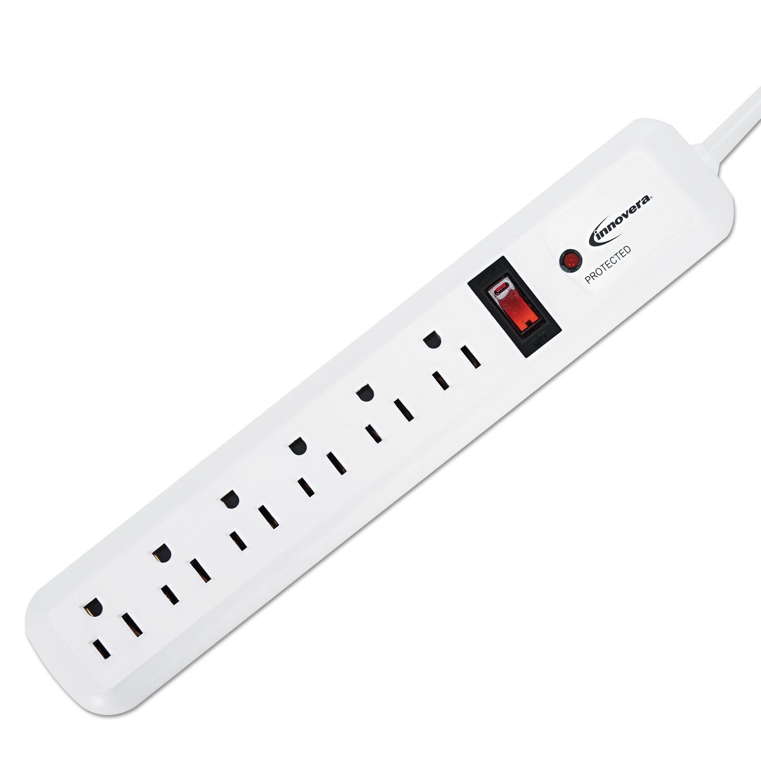  Innovera IVR71652 Surge Protector, 6 Outlets, 4 ft Cord, 540 Joules, White (IVR71652) 