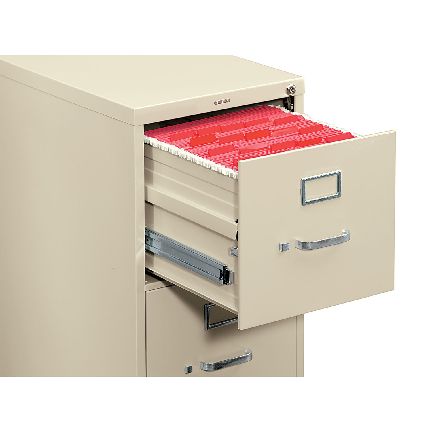 210 Series Five-Drawer, Full-Suspension File, Legal, 28-1/2d, Putty