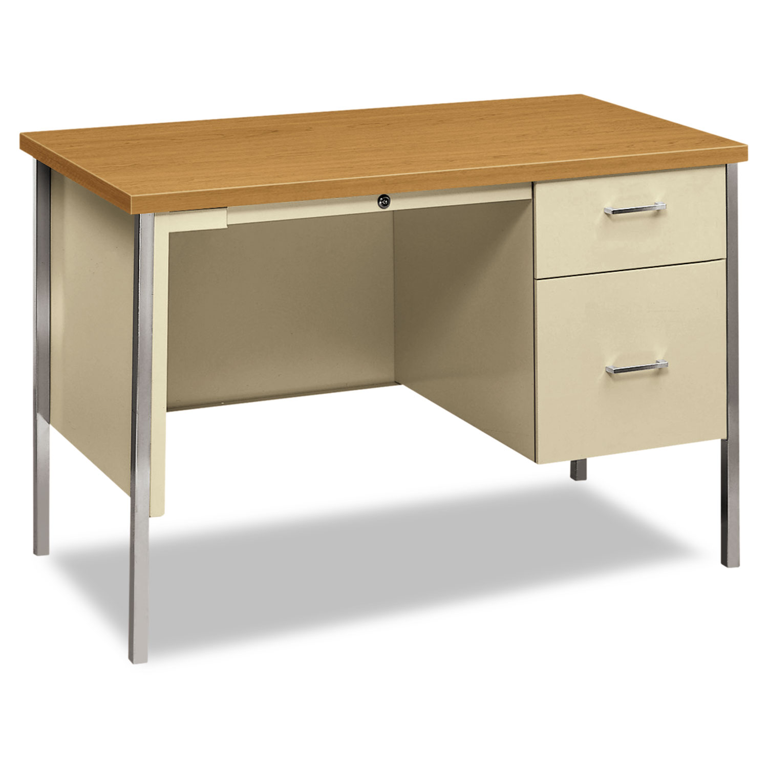  HON H34002R.C.L 34000 Series Right Pedestal Desk, 45.25w x 24d x 29.5h, Harvest/Putty (HON34002RCL) 