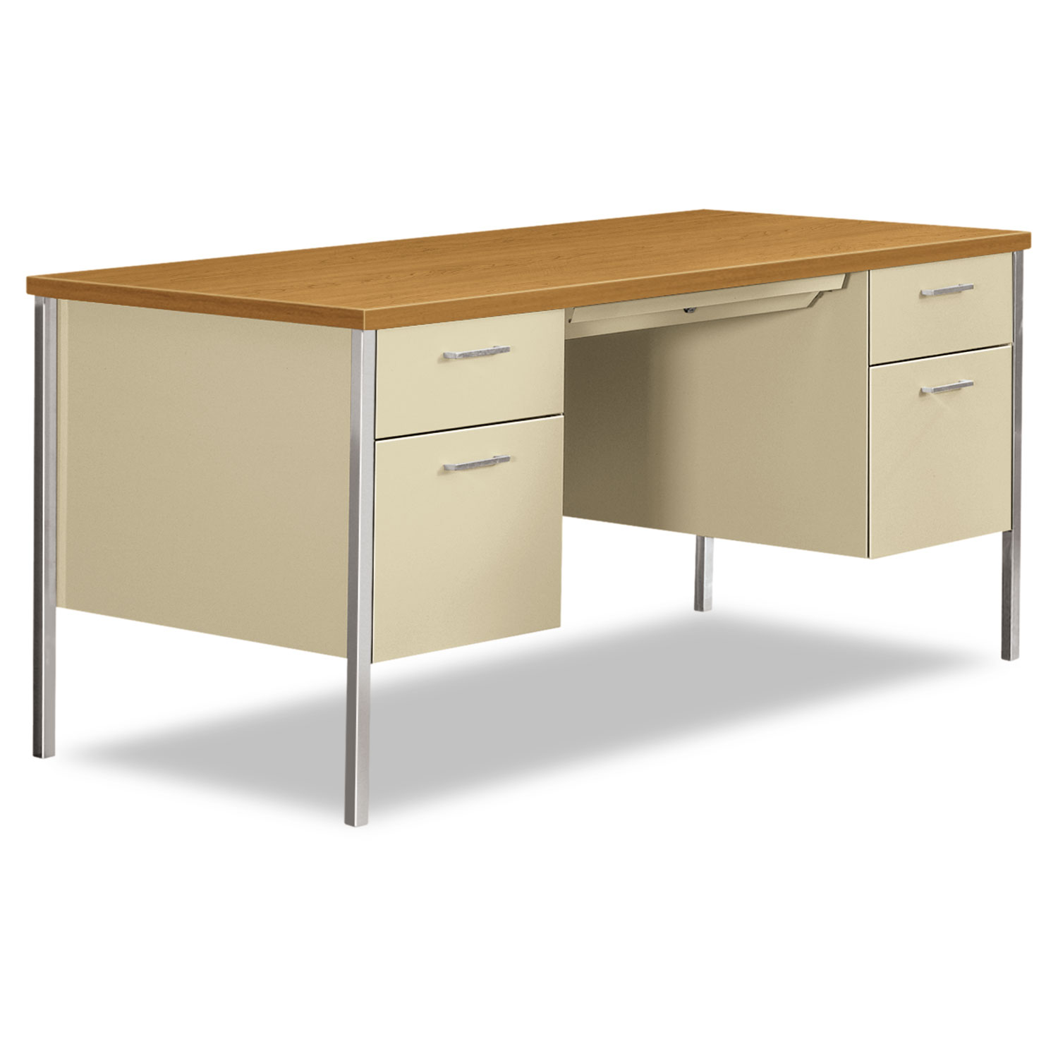  HON H34962.C.L 34000 Series Double Pedestal Desk, 60w x 30d x 29.5h, Harvest/Putty (HON34962CL) 