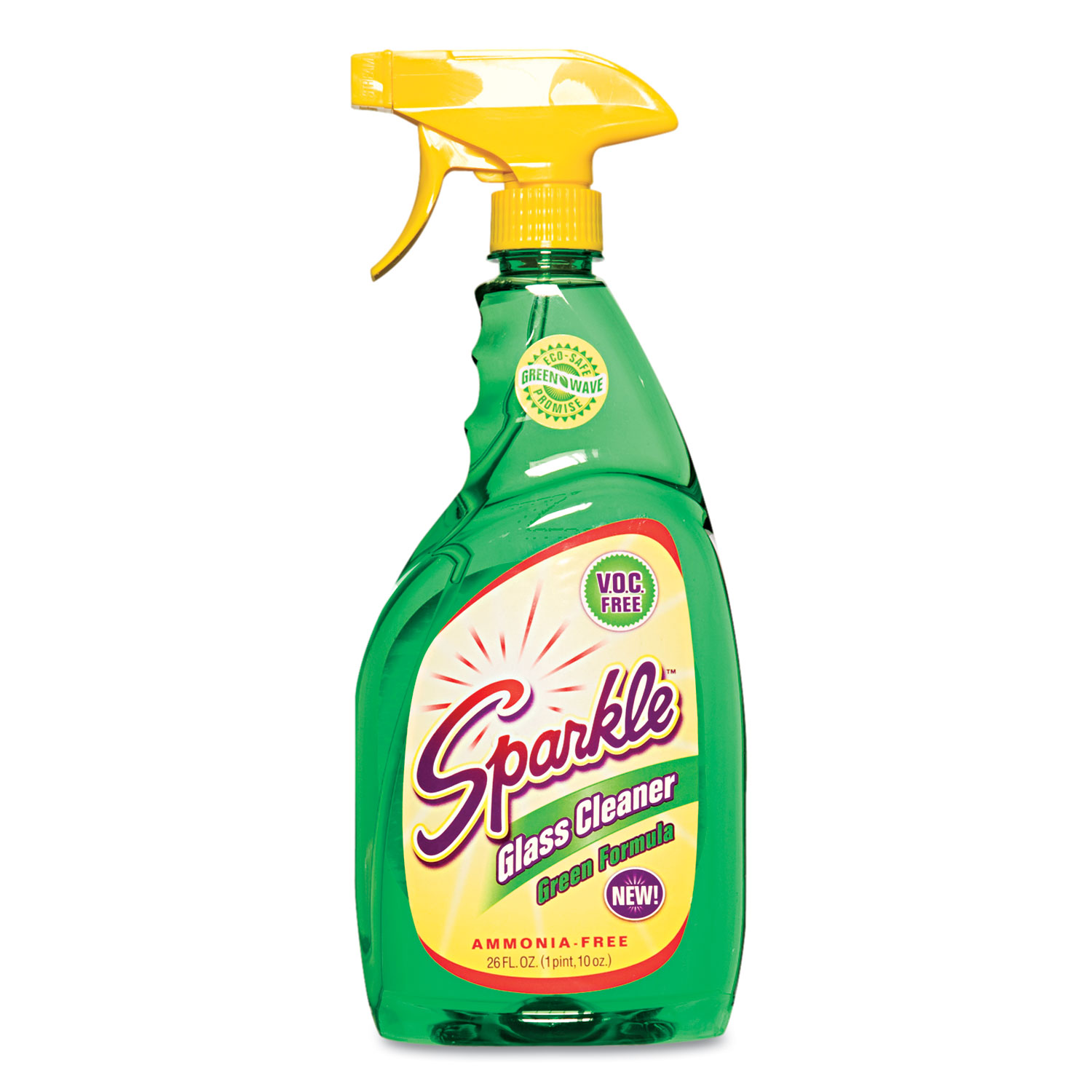 Green Formula Glass Cleaner, 26oz Spray Bottle, 12/Carton