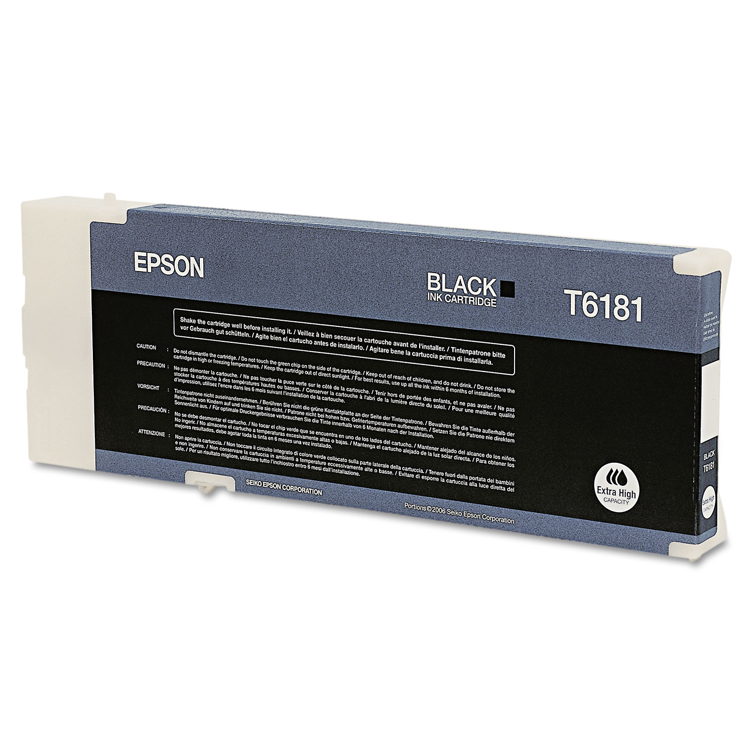  Epson T618100 T618100 DURABrite Ultra Extra High-Yield Ink, 8000 Page-Yield, Black (EPST618100) 