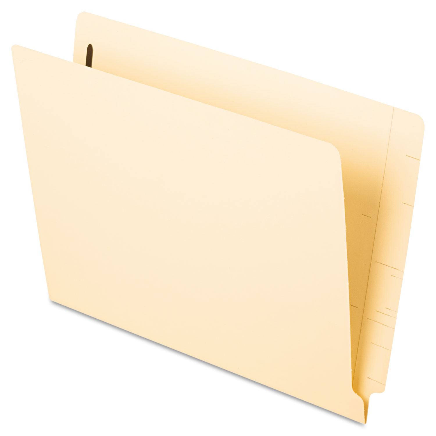 Laminated Spine End Tab Folder with 1 Fastener, 11 pt Manila, Letter, 50/Box