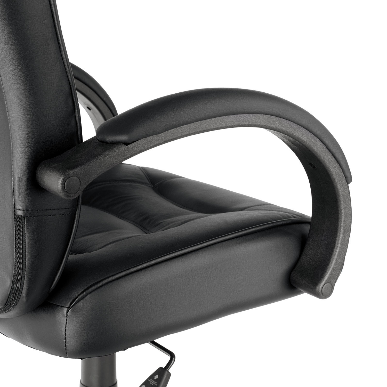 Alera Strada Series Mid-Back Swivel/Tilt Chair w/Black Top-Grain Leather