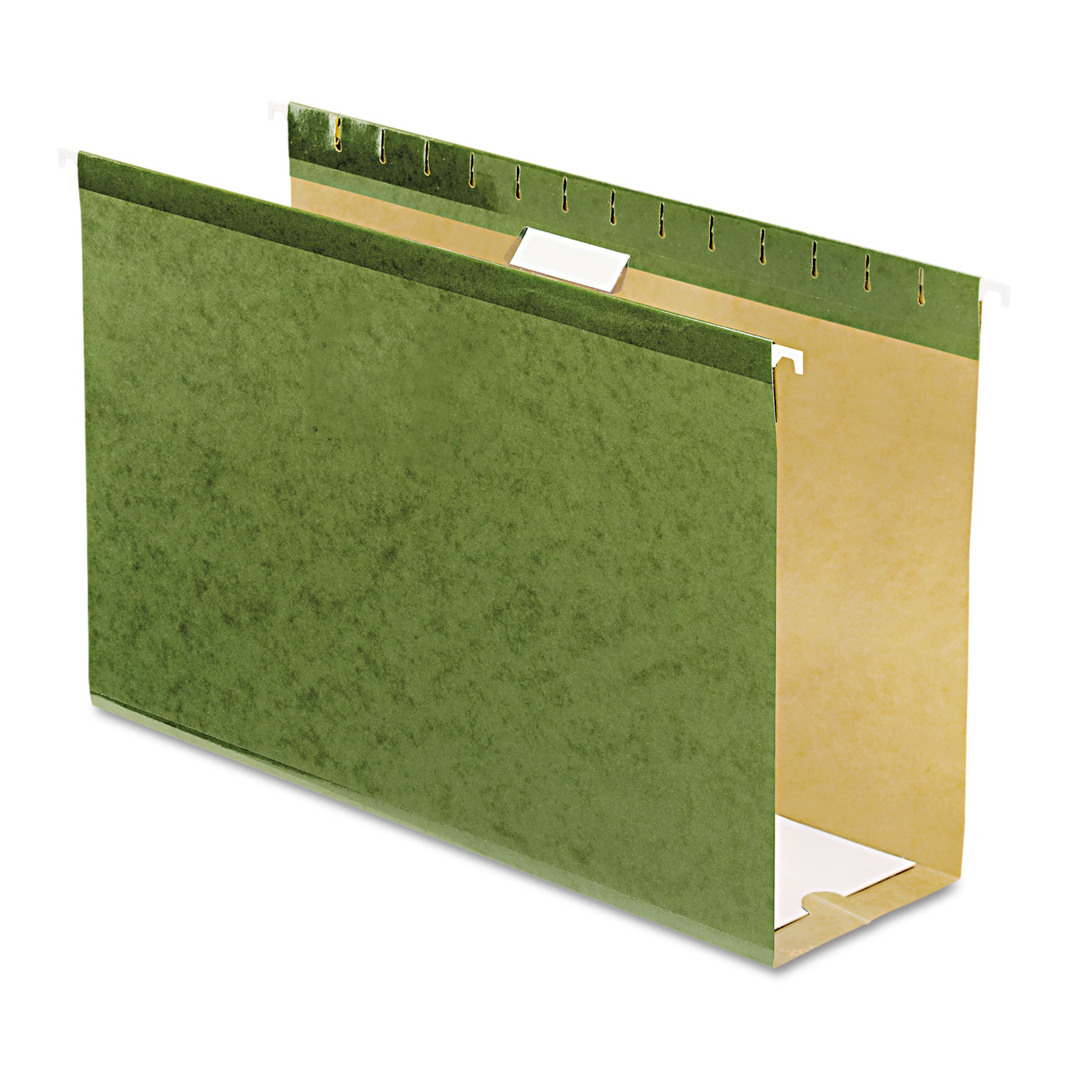 Reinforced 4 Extra Capacity Hanging Folders, Legal, Standard Green, 25/Box