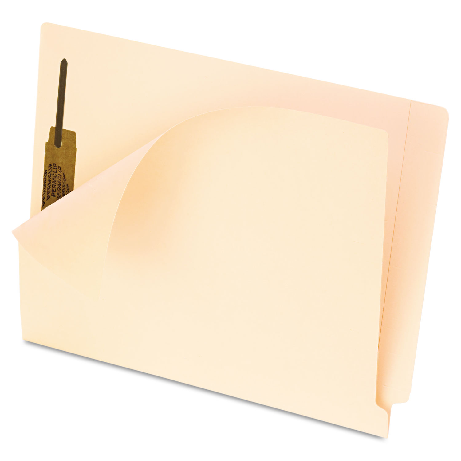 End Tab Fastener Folders, One Fastener, Letter, Manila, 50/Box