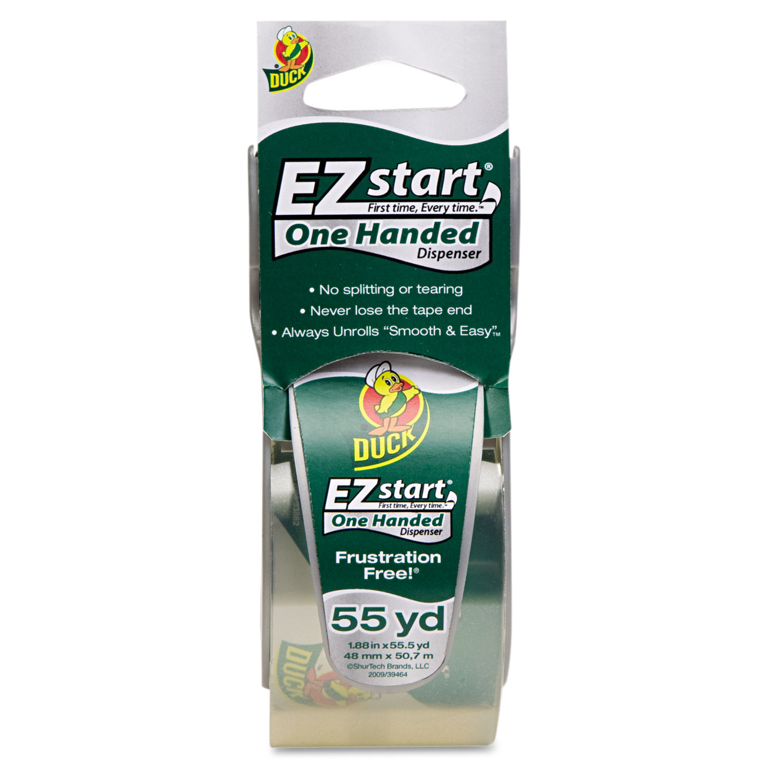 E-Z Start Premium Packaging Tape w/Dispenser, 1.88 x 55.5yds