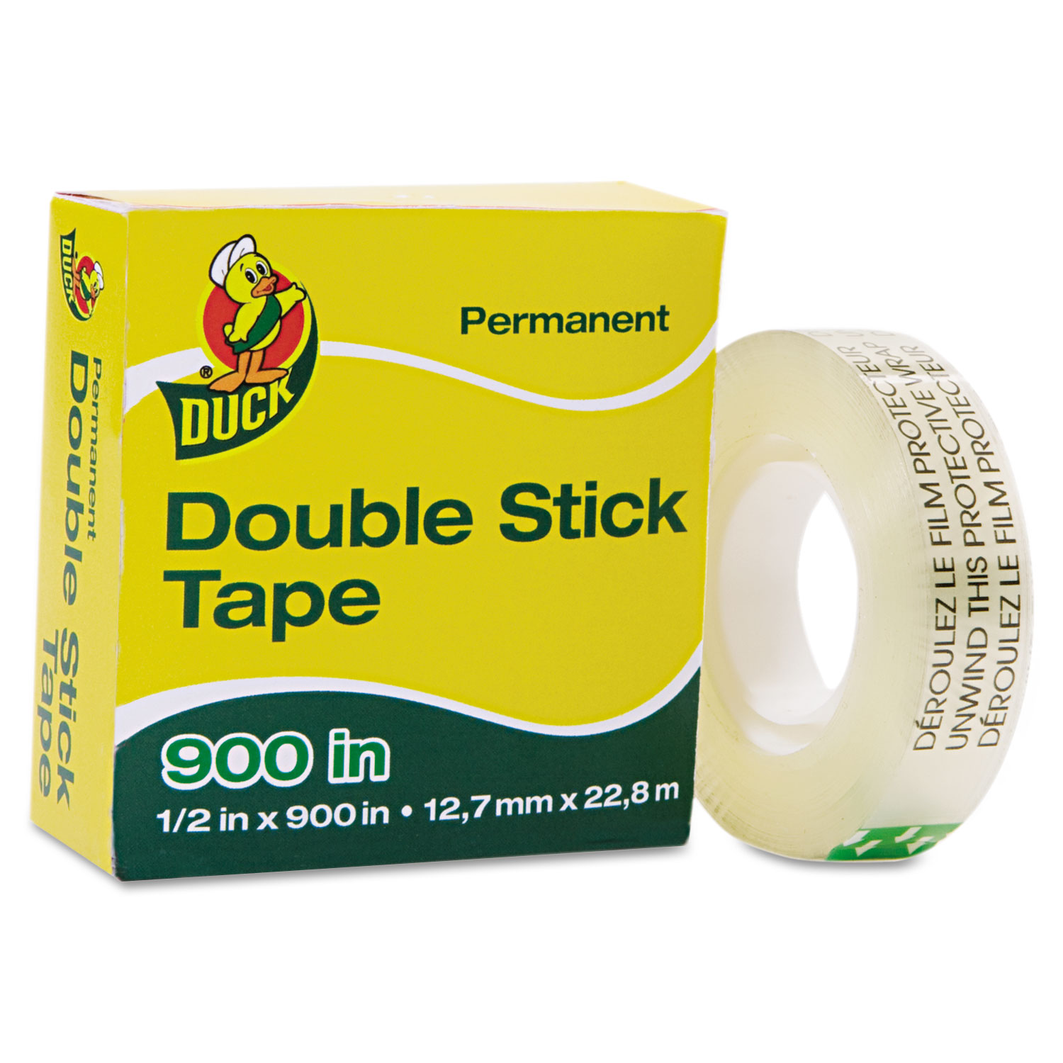 Permanent Double-Stick Tape, 1/2 x 900, 1 Core, Clear