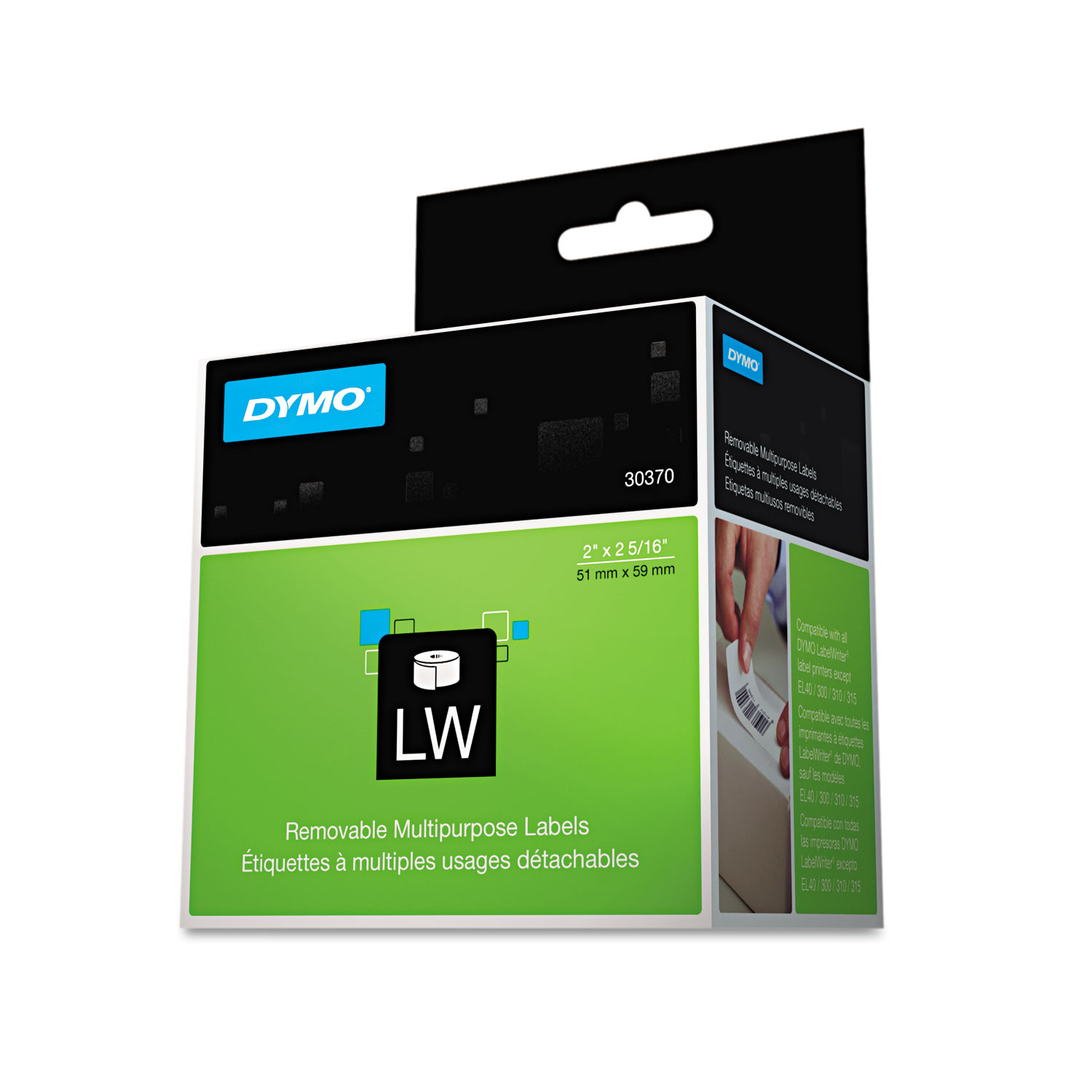  DYMO 30370 LabelWriter Multipurpose Labels, 2 x 2.31, White, 250 Labels/Roll (DYM30370) 