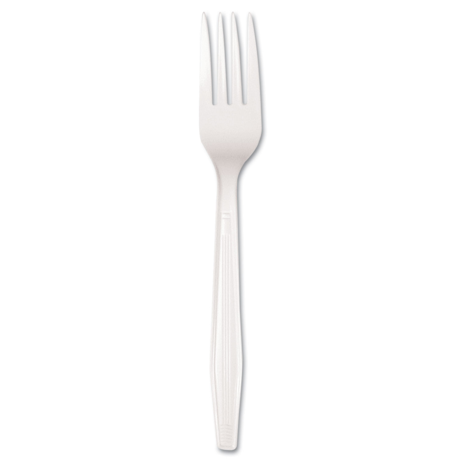 Mediumweight Polystyrene Cutlery, Fork, White, 100/Box