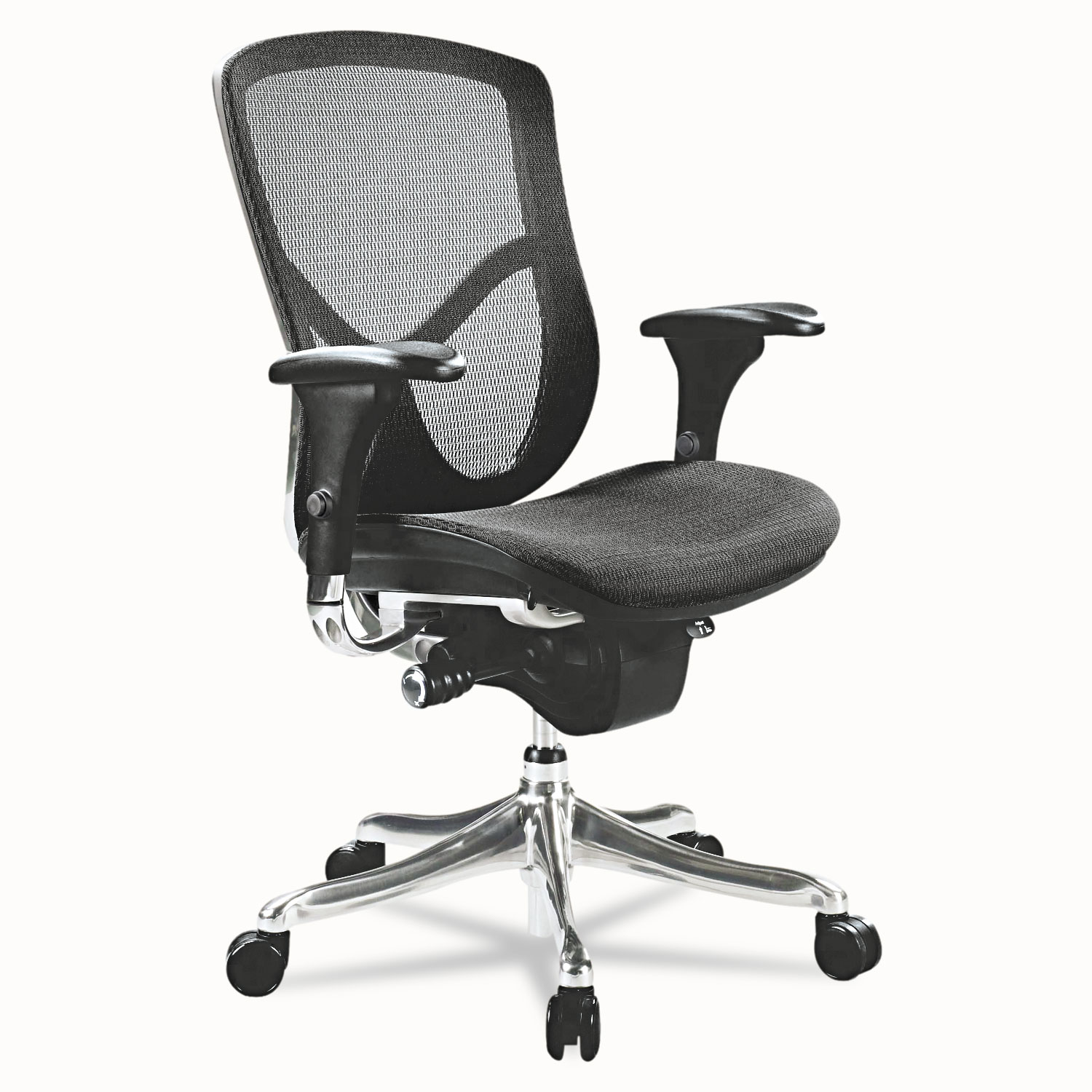  Alera ALEEQA42ME10A Alera EQ Series Ergonomic Multifunction Mid-Back Mesh Chair, Supports up to 250 lbs., Black Seat/Black Back, Aluminum Base (ALEEQA42ME10A) 