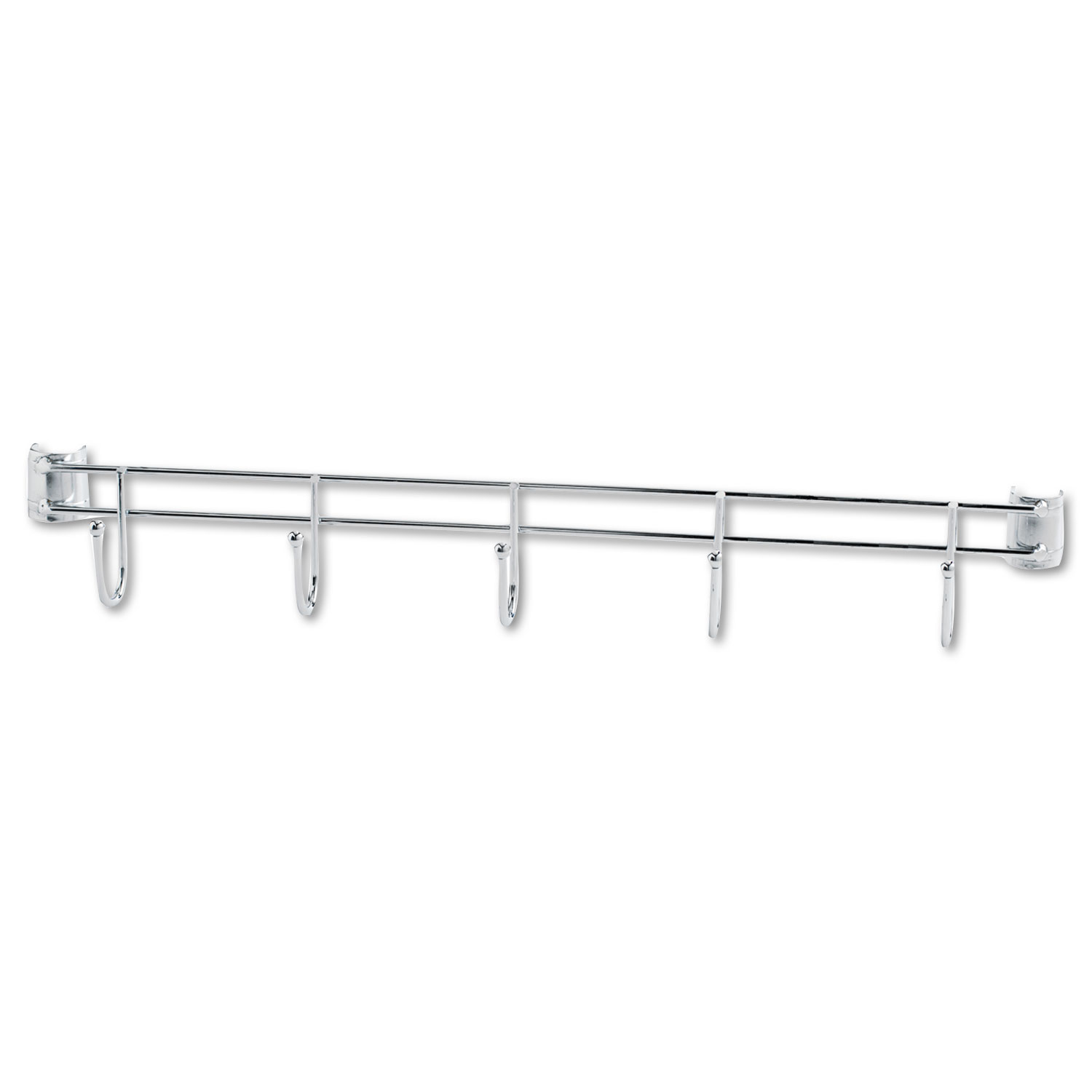  Alera ALESW59HB424SR Hook Bars For Wire Shelving, Five Hooks, 24 Deep, Silver, 2 Bars/Pack (ALESW59HB424SR) 