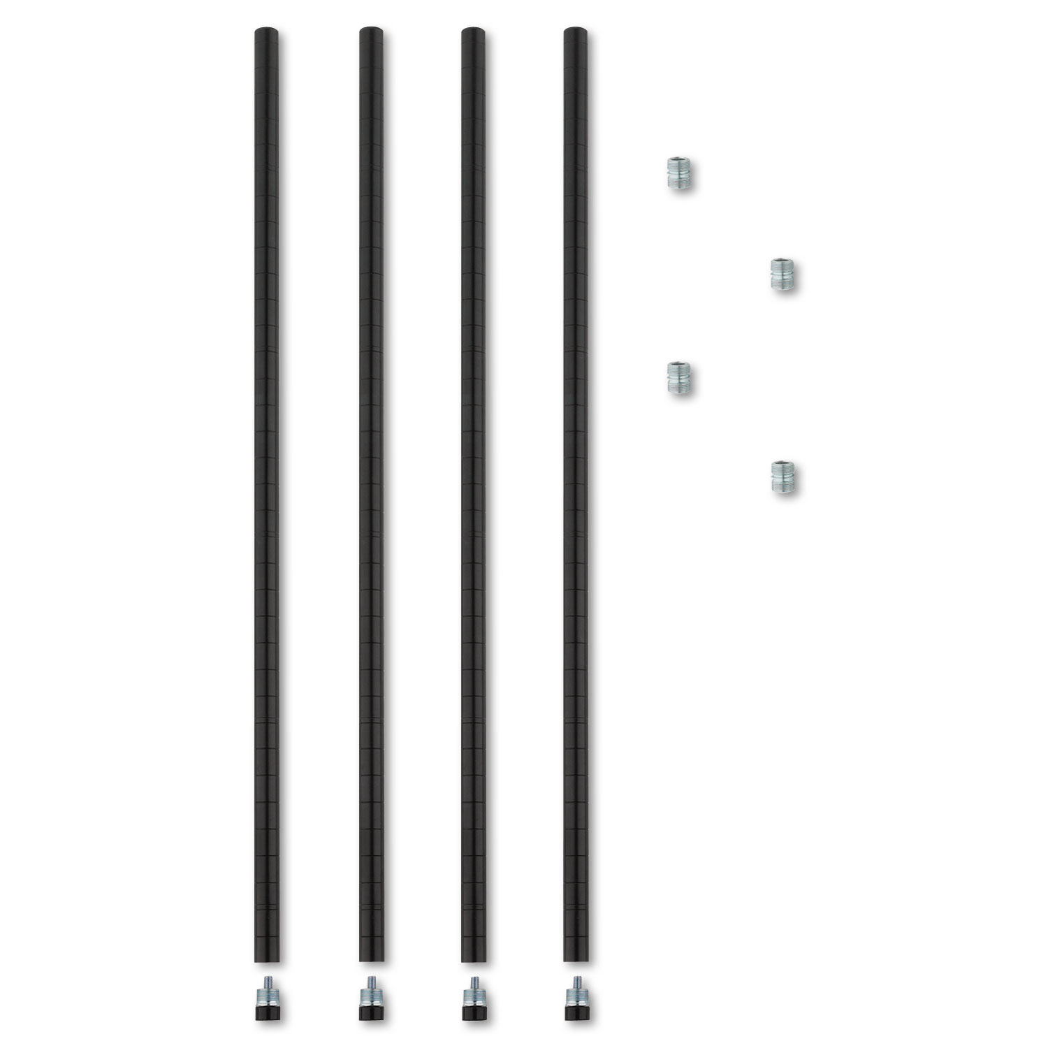  Alera ALESW59PO36BL Stackable Posts For Wire Shelving, 36 High, Black, 4/Pack (ALESW59PO36BL) 