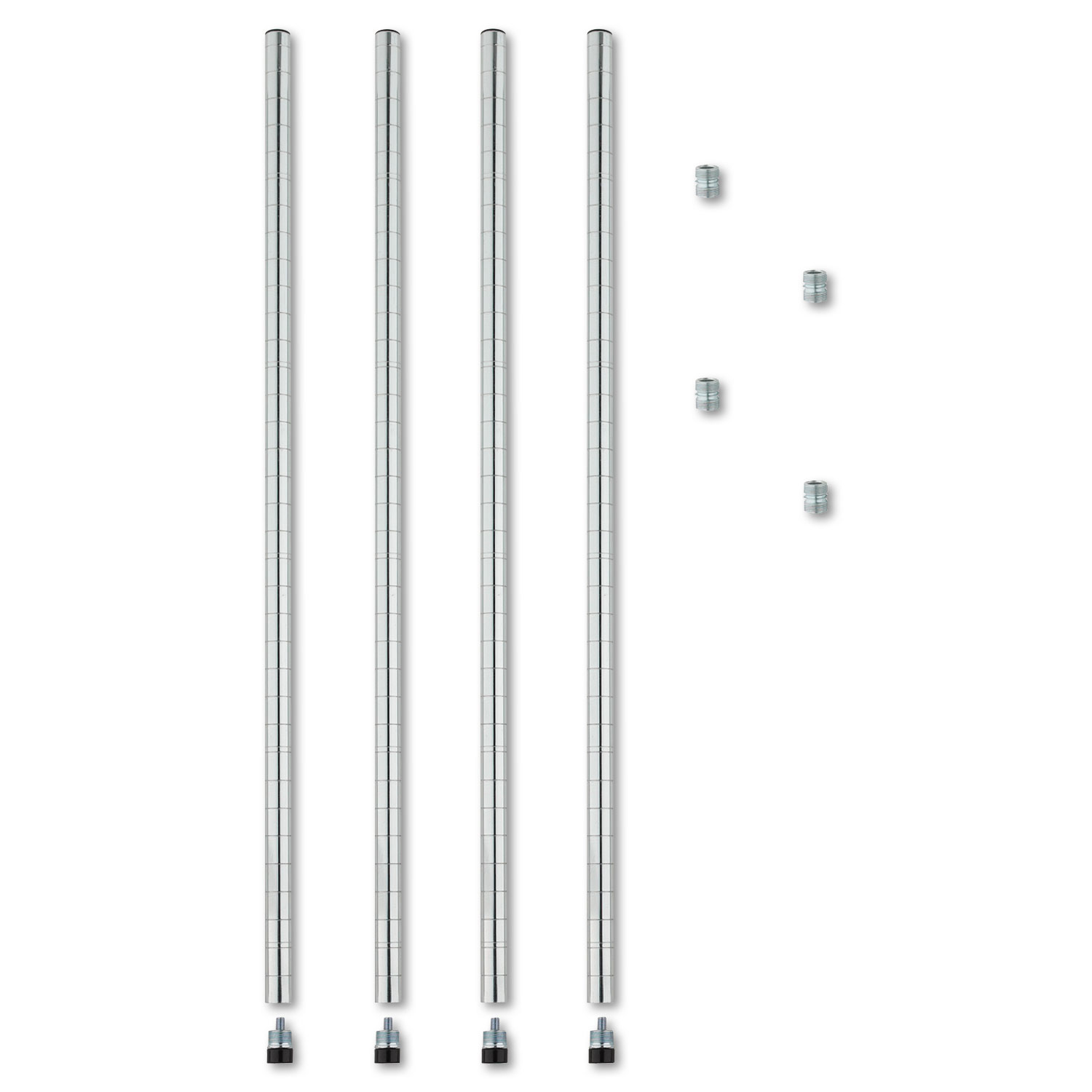  Alera ALESW59PO36SR Stackable Posts For Wire Shelving, 36 High, Silver, 4/Pack (ALESW59PO36SR) 