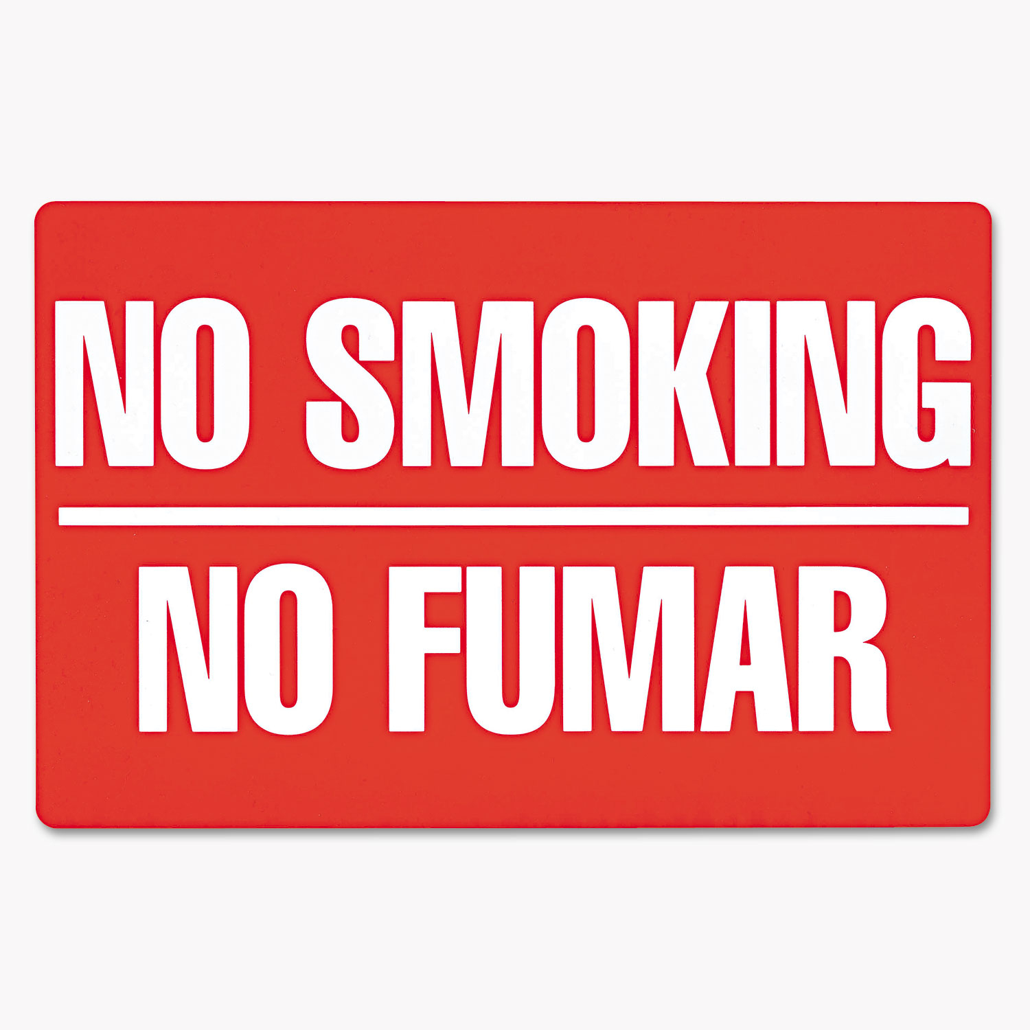 Two-Sided Signs, No Smoking/No Fumar, 8 x 12, Red