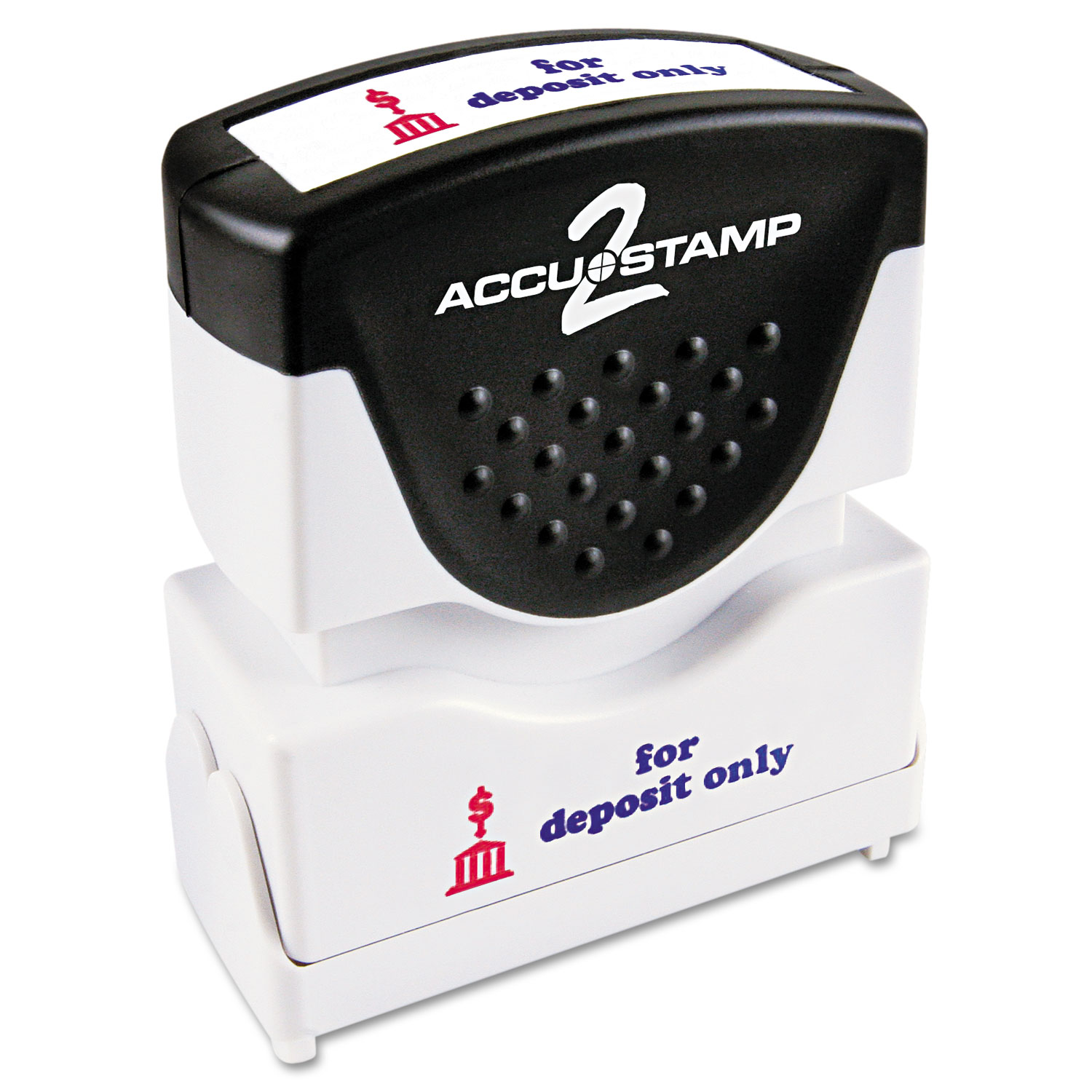  ACCUSTAMP2 035523 Pre-Inked Shutter Stamp, Red/Blue, FOR DEPOSIT ONLY, 1 5/8 x 1/2 (COS035523) 