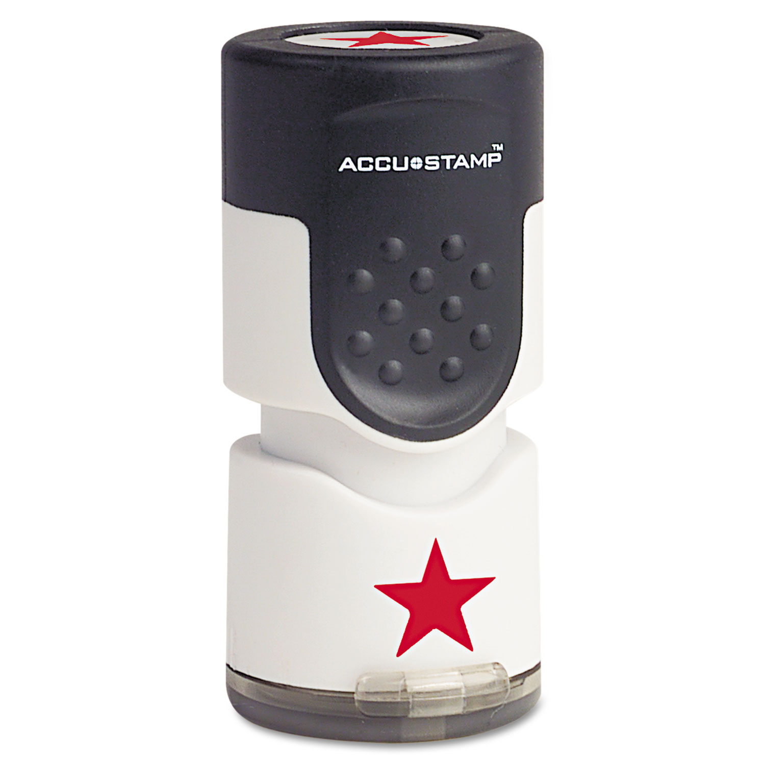  ACCUSTAMP 030726 Pre-Inked Round Stamp with Microban, Star, 5/8 dia., Red (COS030726) 