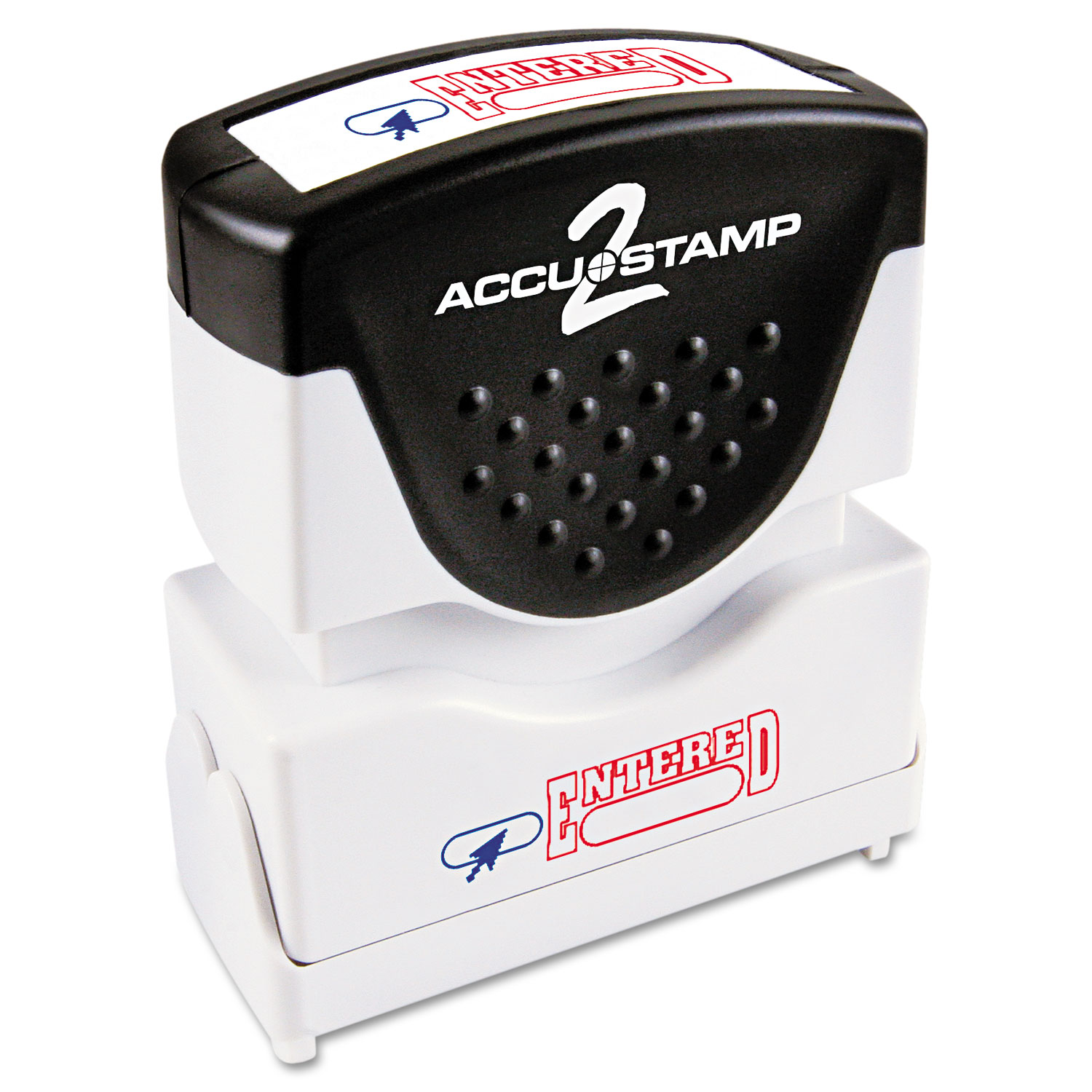  ACCUSTAMP2 035544 Pre-Inked Shutter Stamp, Red/Blue, ENTERED, 1 5/8 x 1/2 (COS035544) 