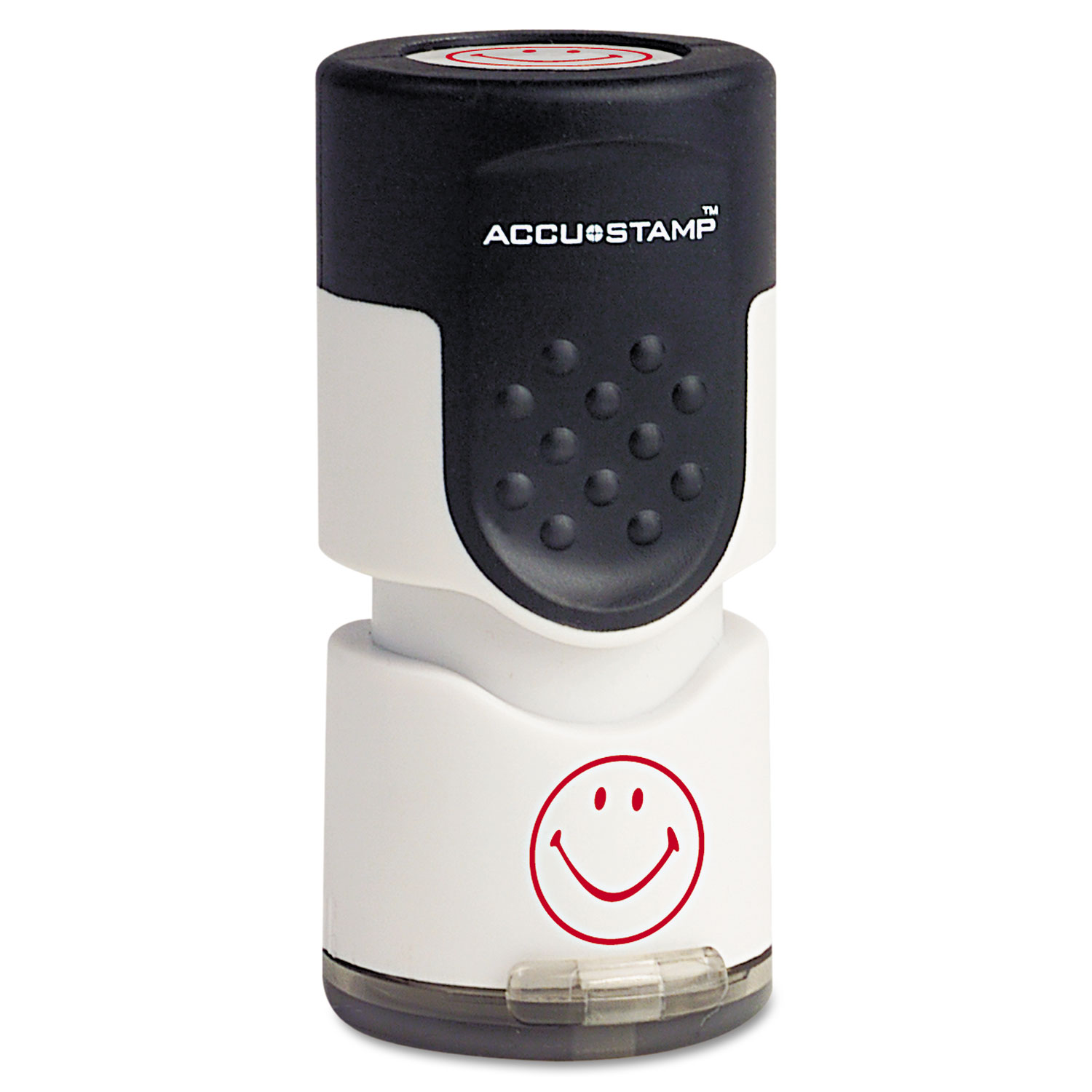  ACCUSTAMP 030725 Pre-Inked Round Stamp, Smiley, 5/8 dia., Red (COS030725) 
