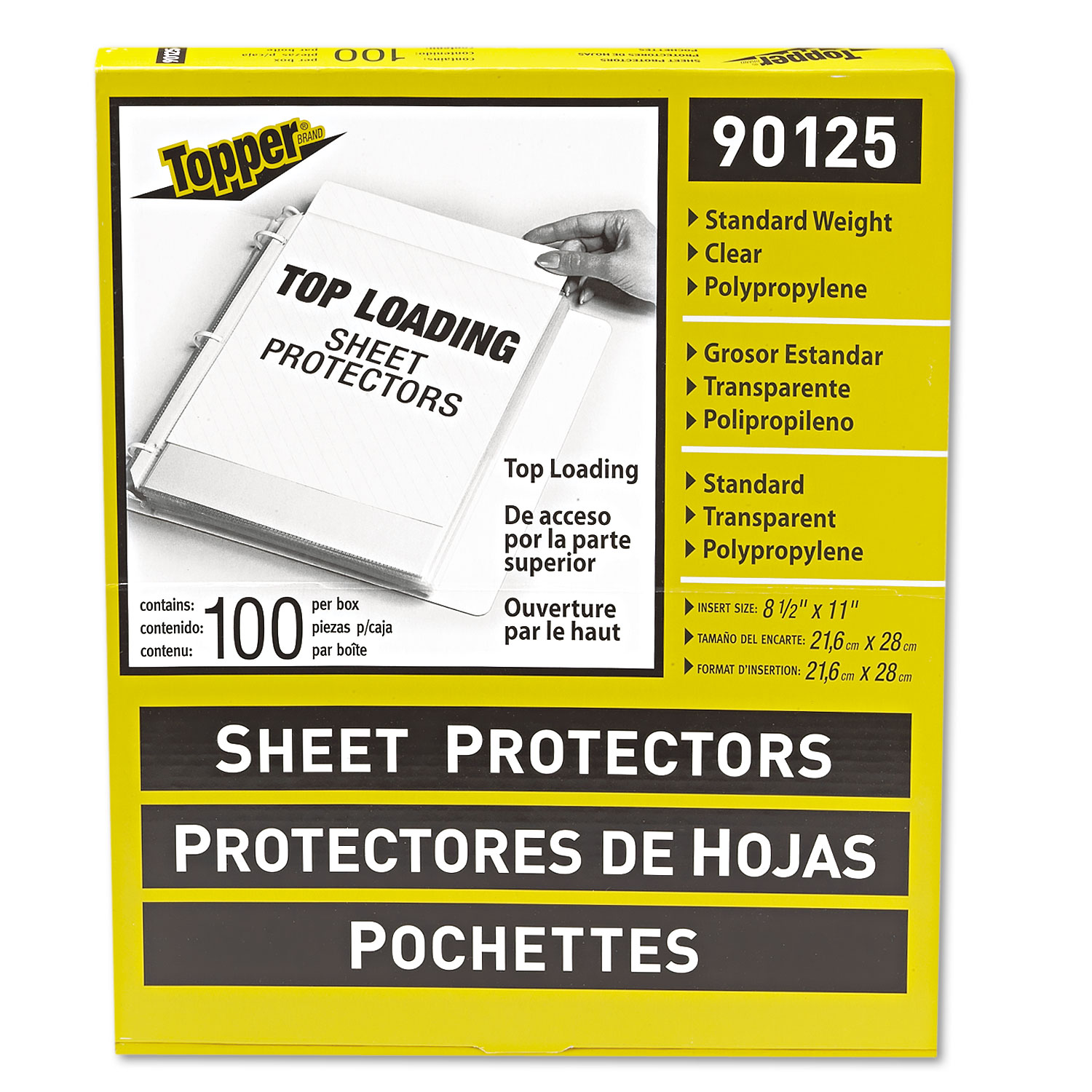 Top-Load Polypropylene Sheet Protectors, Standard, Letter, Clear, 2, 100/Box
