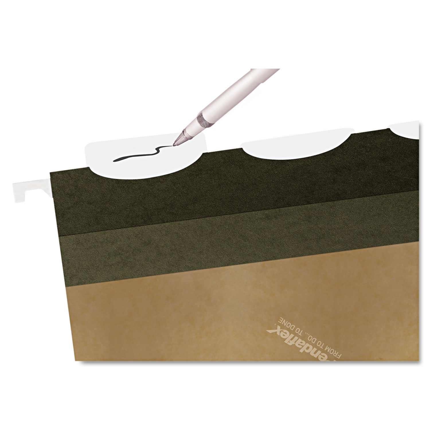 Ready-Tab Reinforced Hanging Folders, 1/5 Tab, Letter, Green, 25/Box
