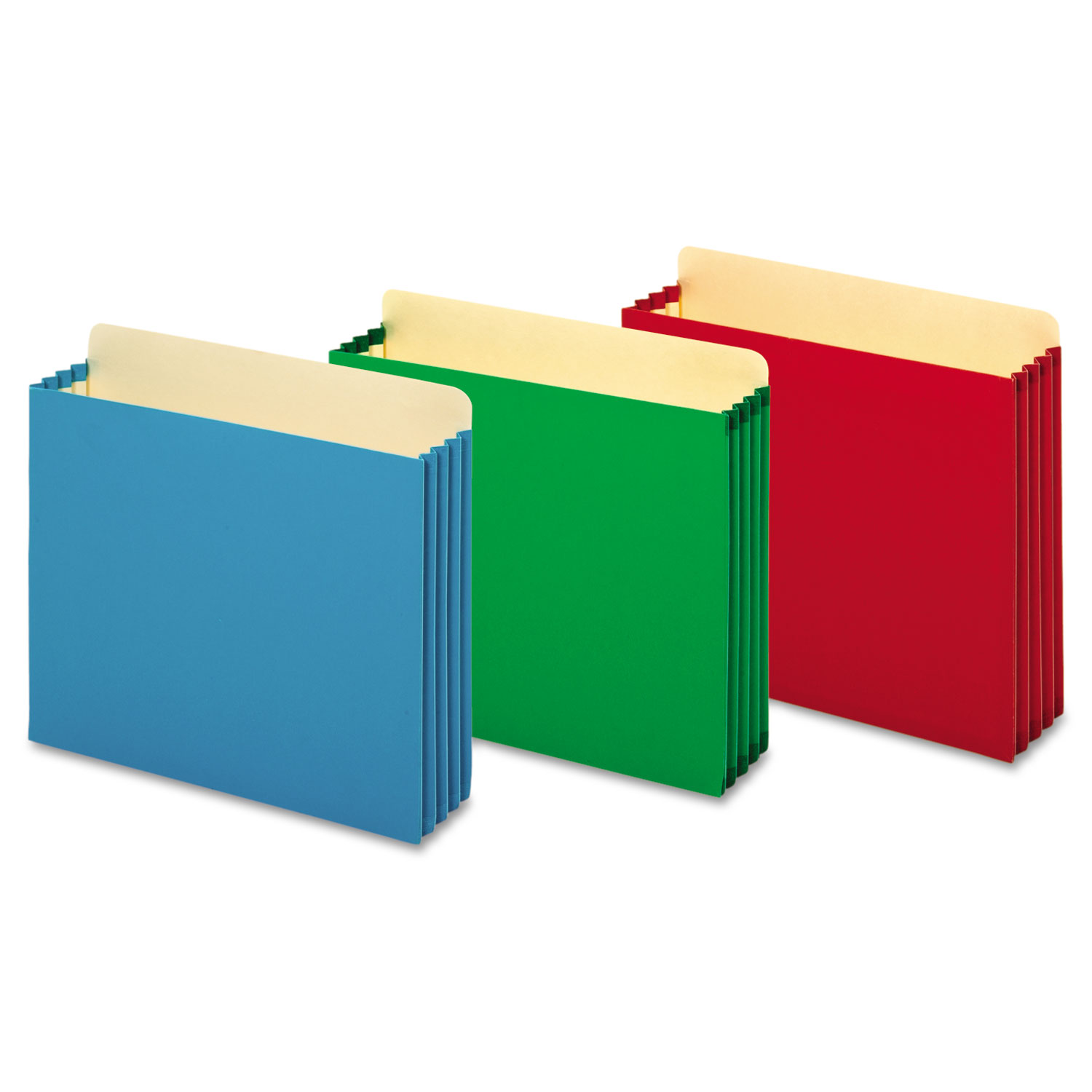 File Cabinet Pockets, Straight Cut, 1 Pocket, Letter, Green