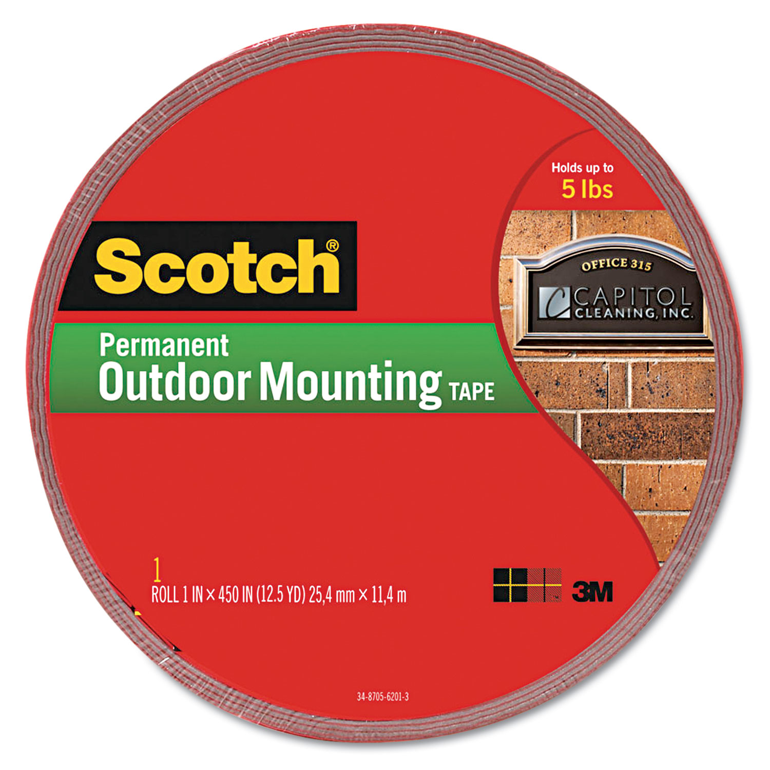  Scotch 4011-LONG Exterior Weather-Resistant Double-Sided Tape, 1 x 450, Gray (MMM4011LONG) 