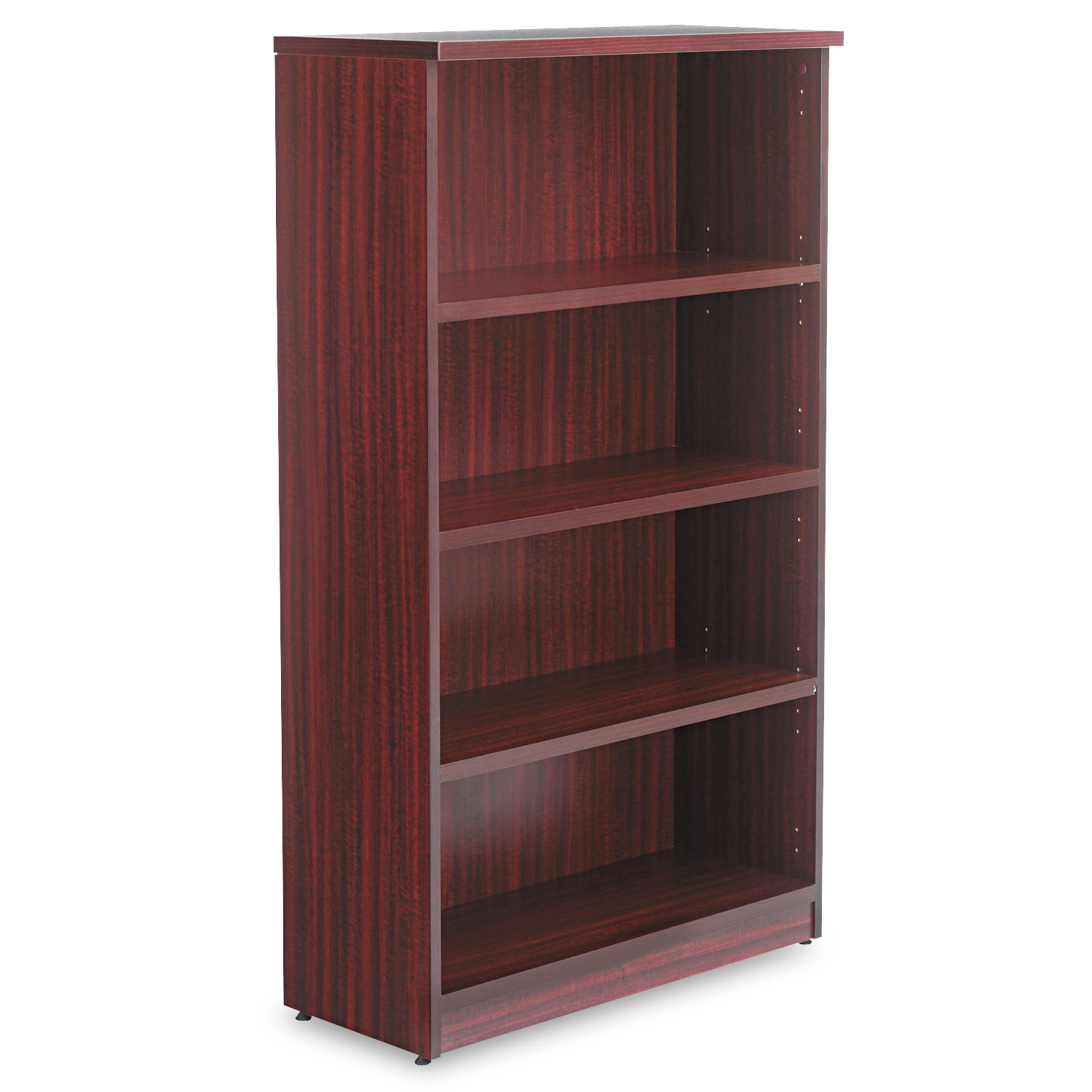 Alera Valencia Series Bookcase, Four-Shelf, 31 3/4w x 14d x 55h, Mahogany