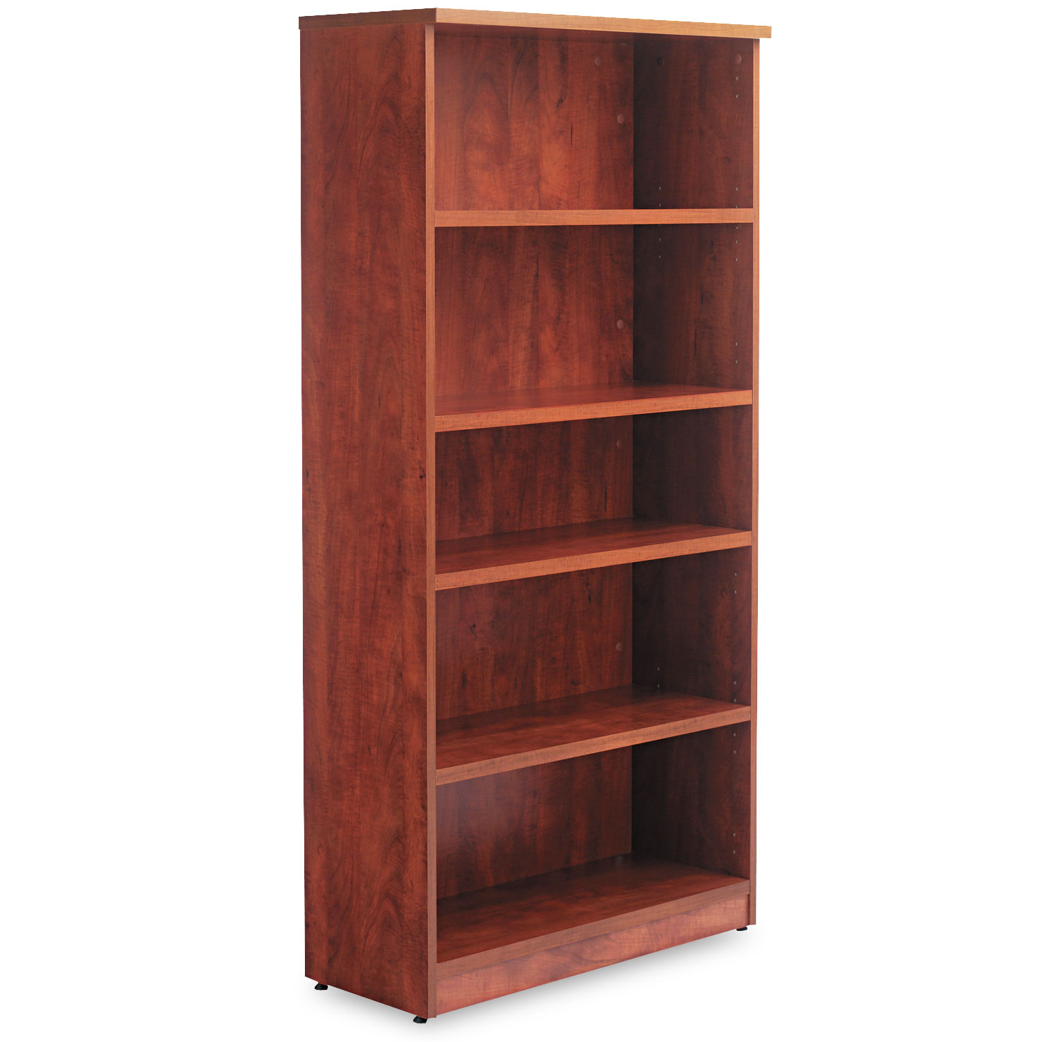 Alera Valencia Series Bookcase, Five-Shelf, 31 3/4w x 14d x 65h, Medium Cherry