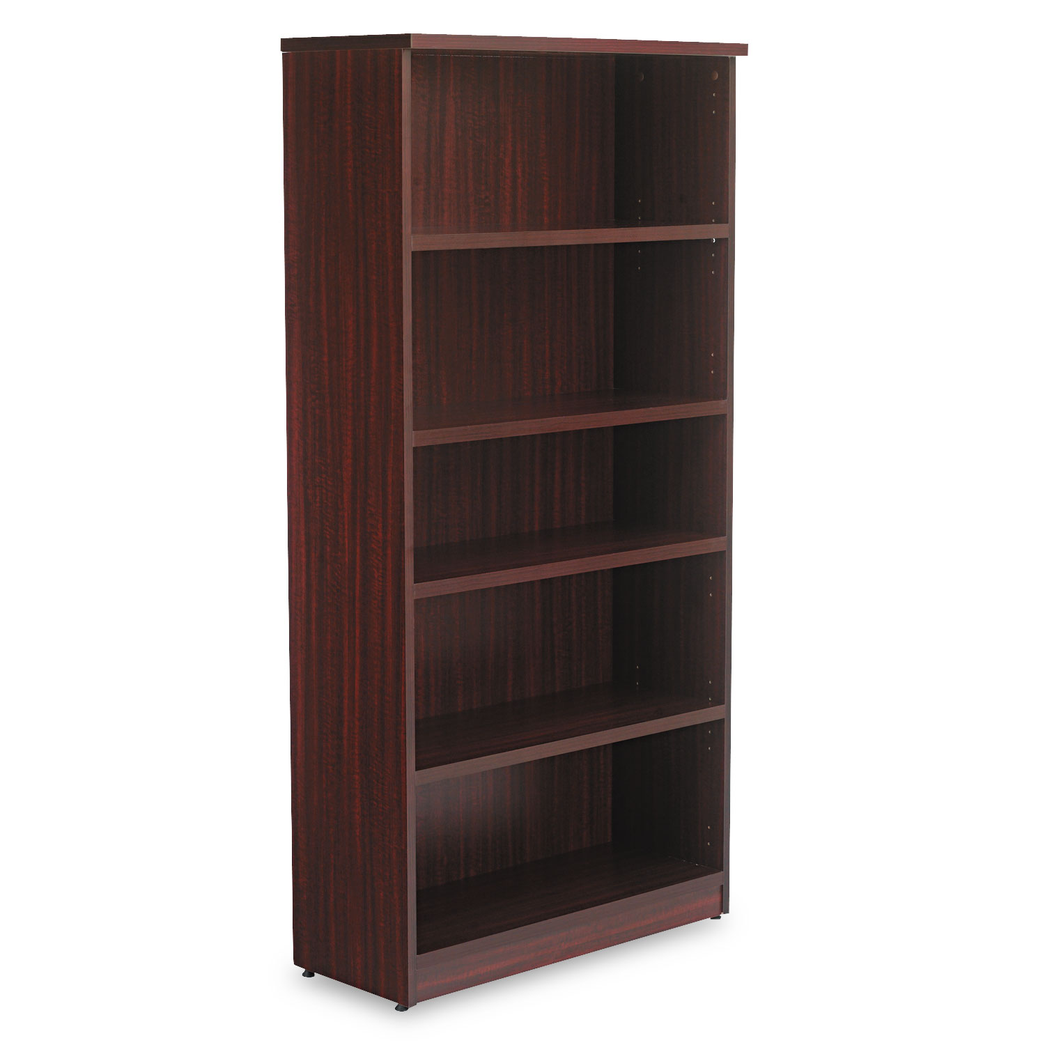 Alera Valencia Series Bookcase, Five-Shelf, 31 3/4w x 14d x 65h, Mahogany