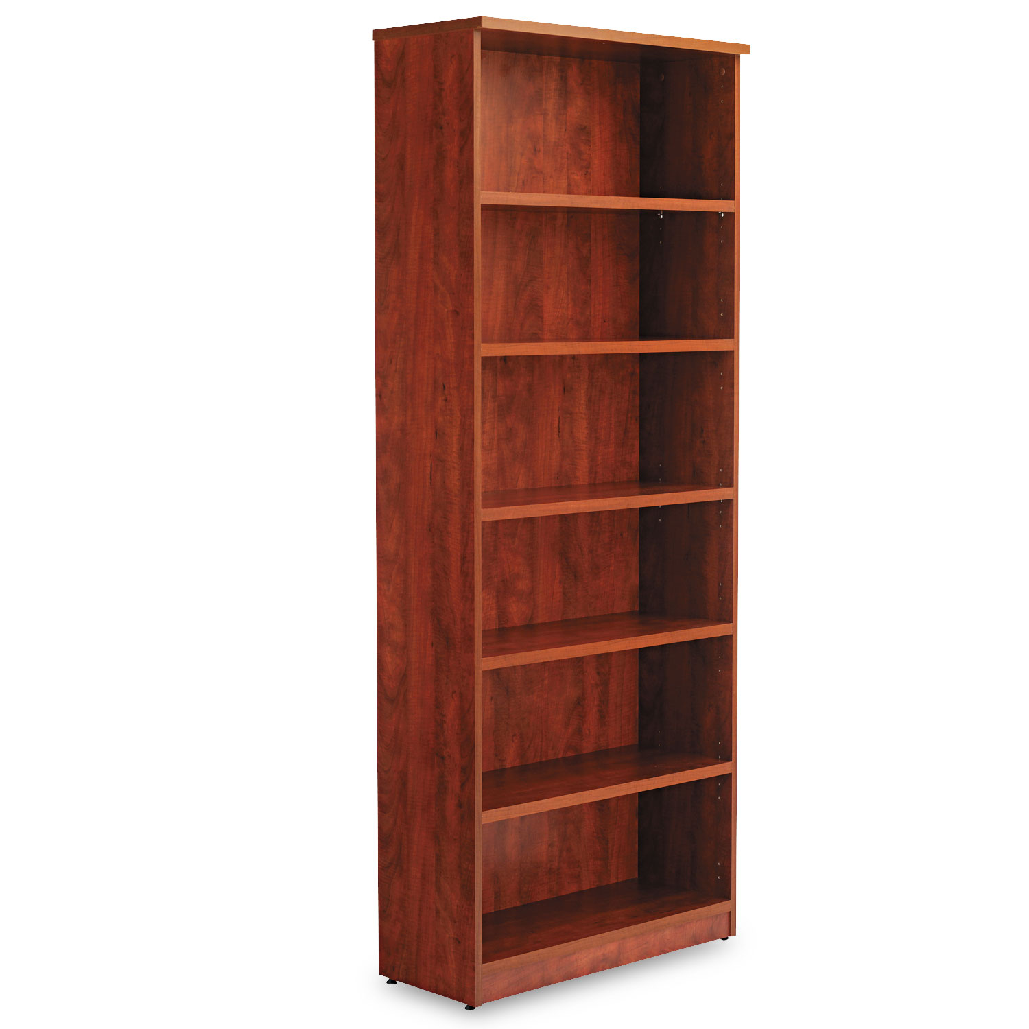Alera Valencia Series Bookcase, Six-Shelf, 31 3/4w x 14d x 80 3/8h, Med Cherry