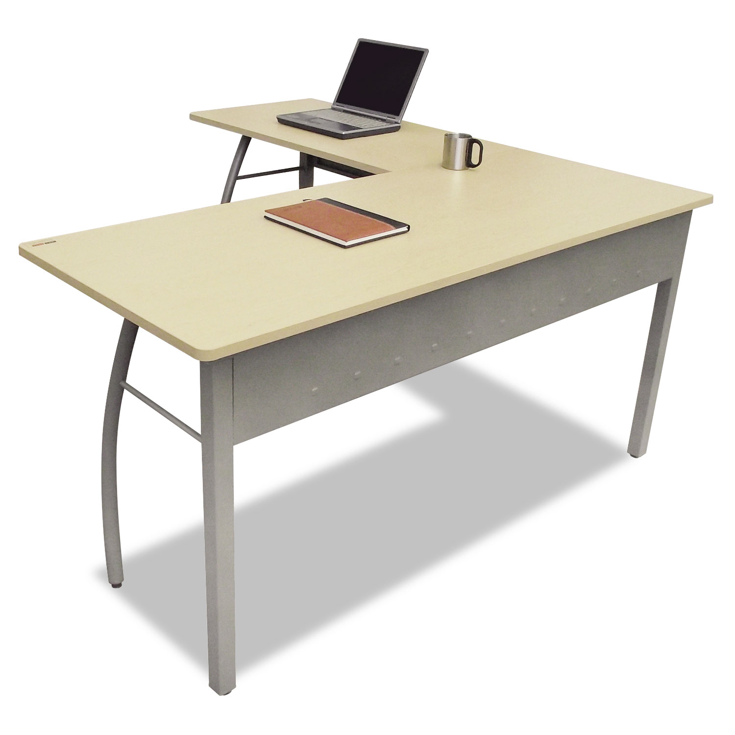 Trento Line L-Shaped Desk, 59-1/8w x 59-1/8d x 29-1/2h, Oatmeal/Gray