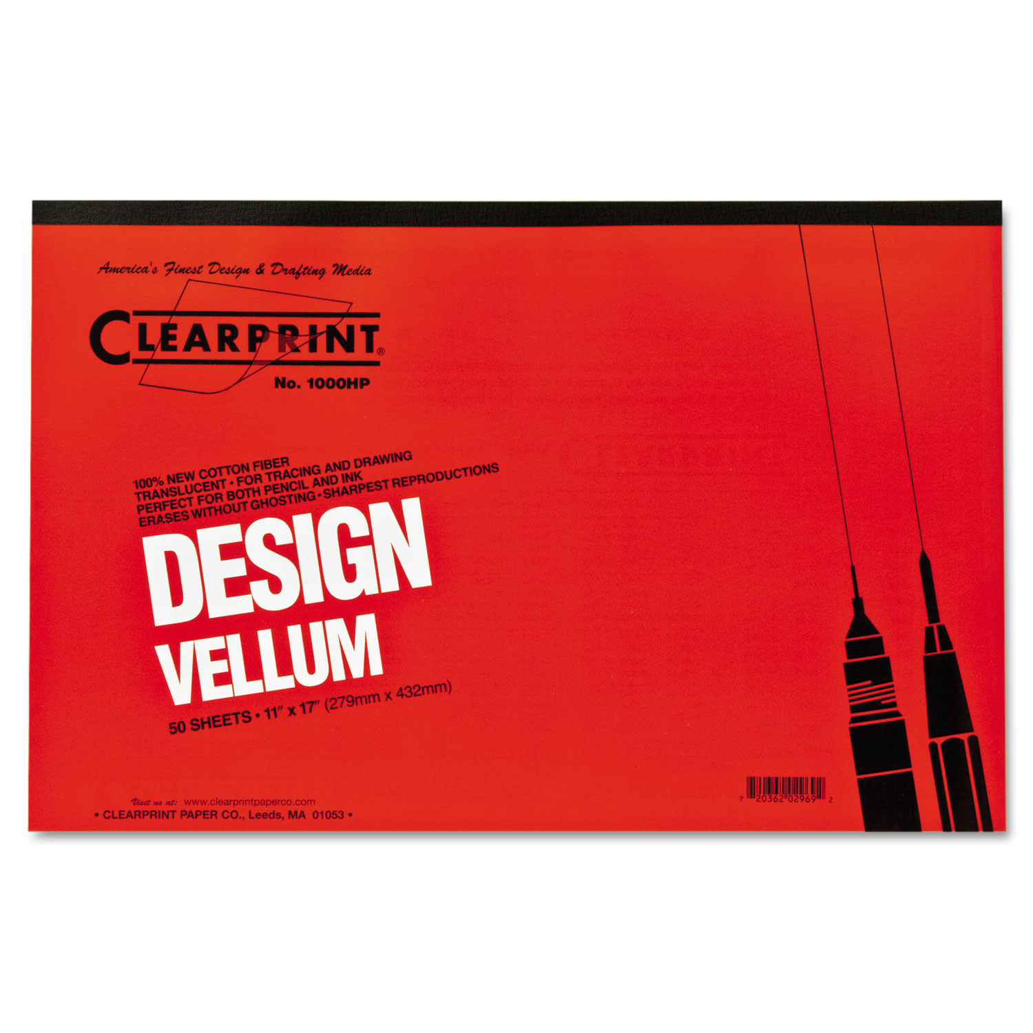 Design Vellum Paper, 16lb, 11 x 17, Translucent White, 50/Pad